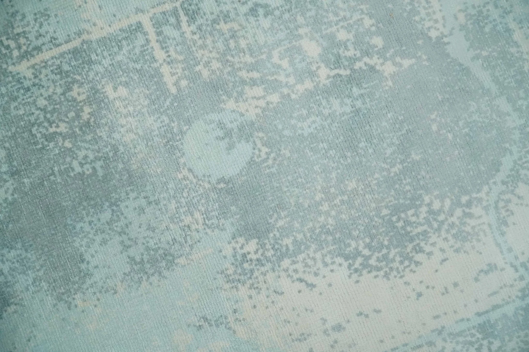 Modern Abstract Light Blue, Beige and Gray Hand loom 5x8 wool and Viscose Area Rug - Image 5