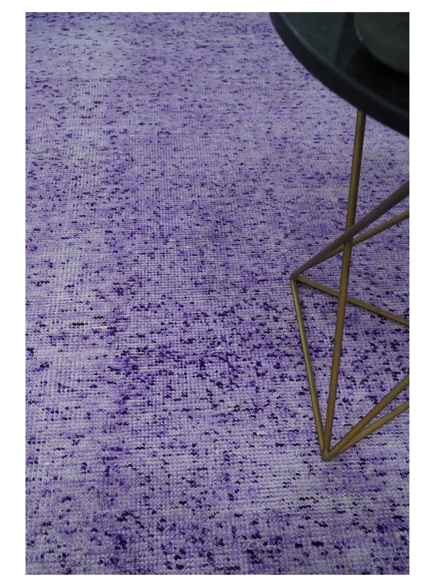 Modern Abstract Purple and Silver Hand knotted 8x10 Woven Art Silk Area Rug - Image 2