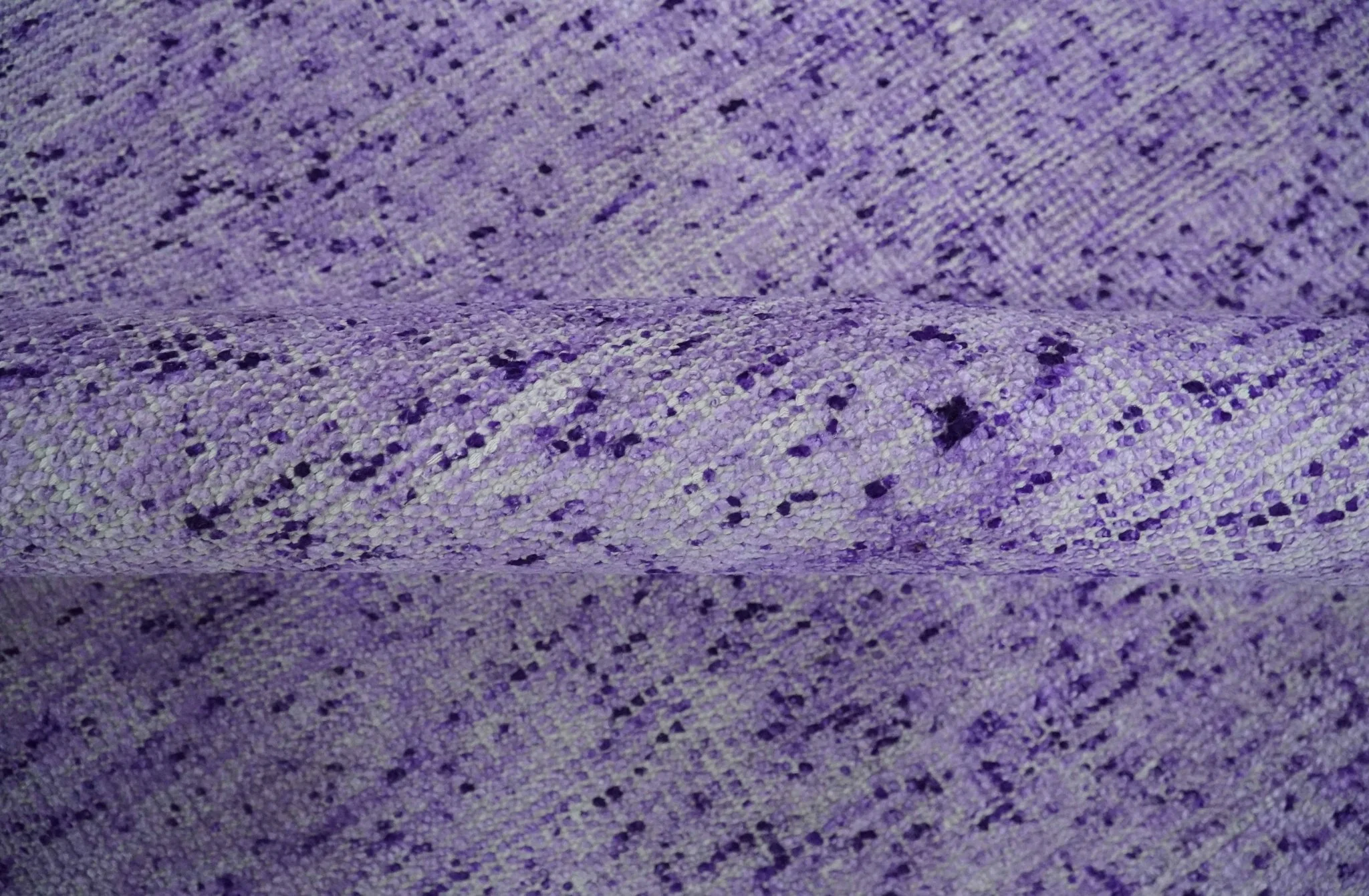 Modern Abstract Purple and Silver Hand knotted 8x10 Woven Art Silk Area Rug - Image 6