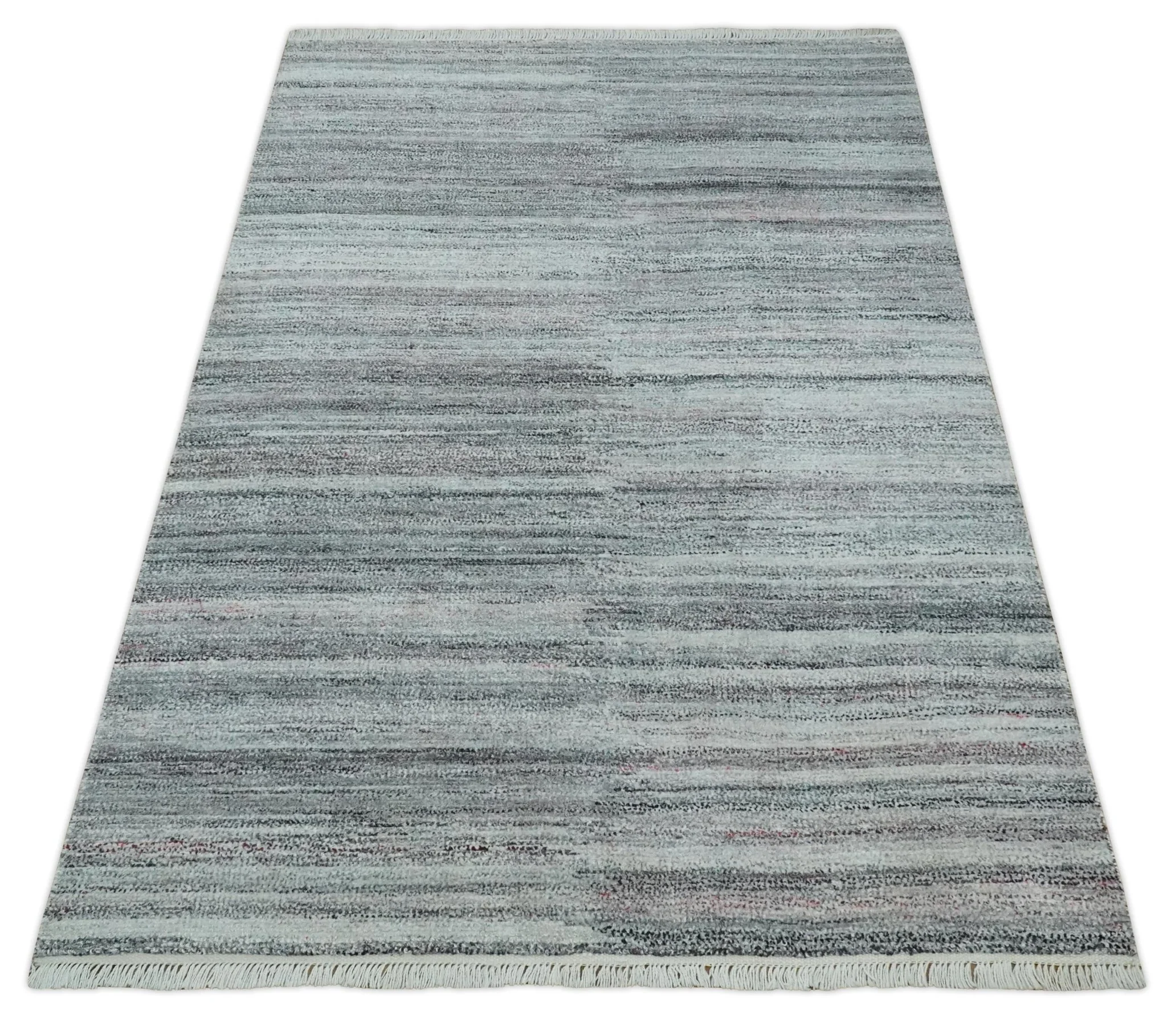 Modern Abstract Silver, Gray, Charcoal and Brown Dari 5x8 Pet yarn Area Rug - Image 11