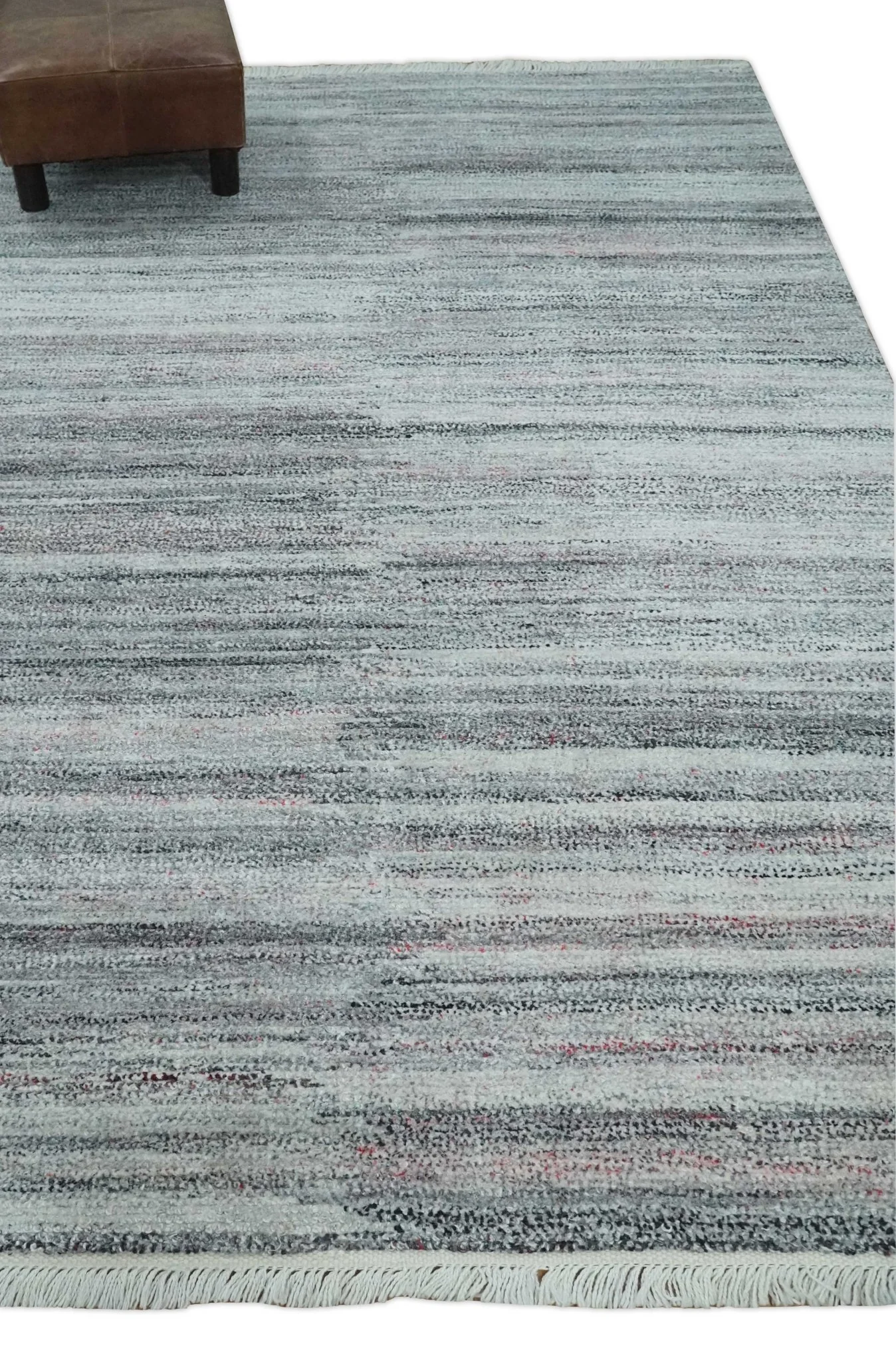 Modern Abstract Silver, Gray, Charcoal and Brown Dari 5x8 Pet yarn Area Rug - Image 4
