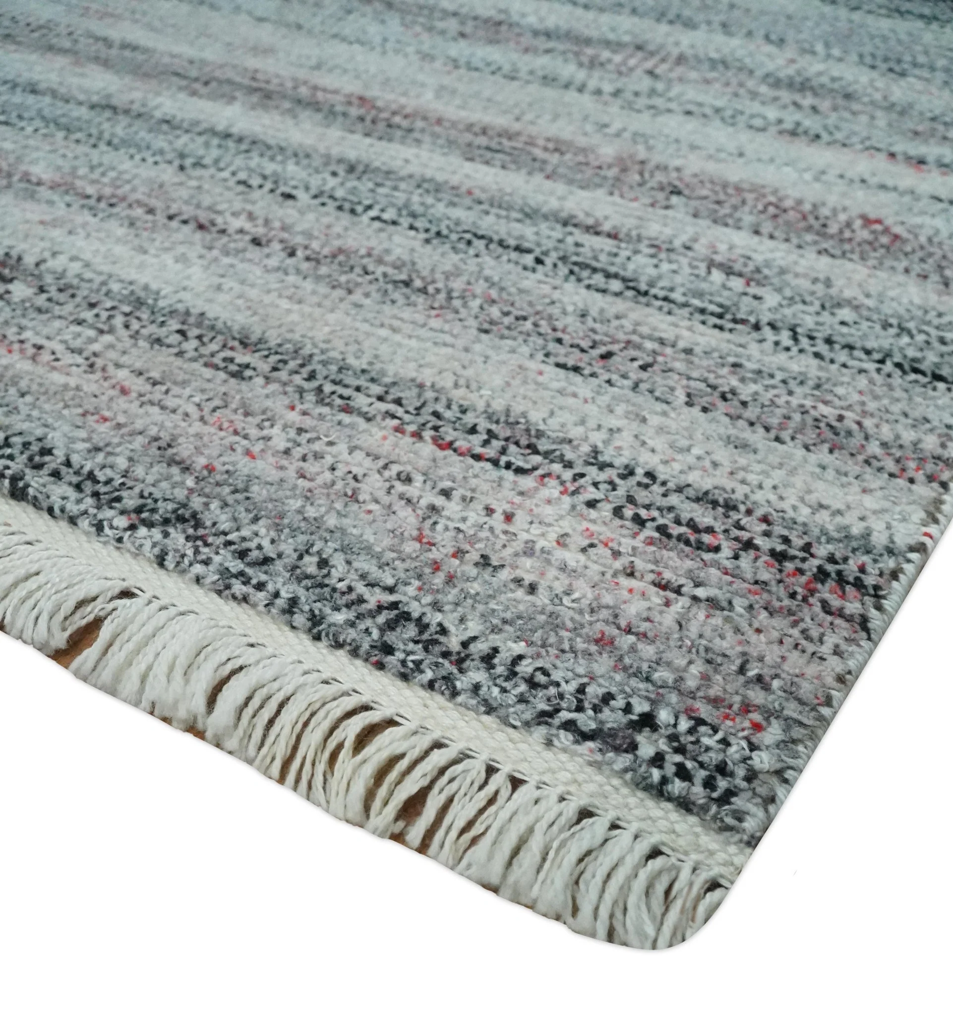Modern Abstract Silver, Gray, Charcoal and Brown Dari 5x8 Pet yarn Area Rug - Image 6