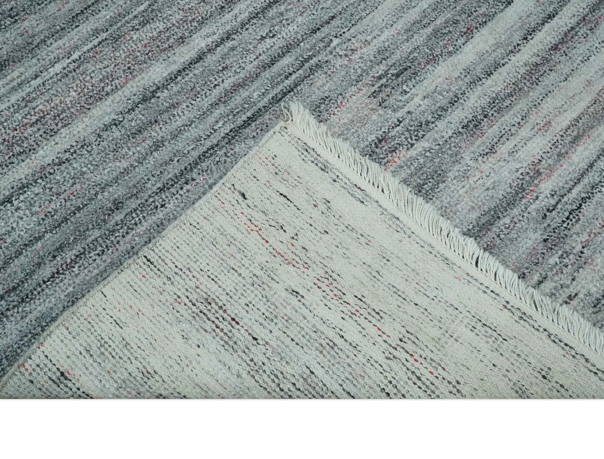 Modern Abstract Silver, Gray, Charcoal and Brown Dari 5x8 Pet yarn Area Rug - Image 8