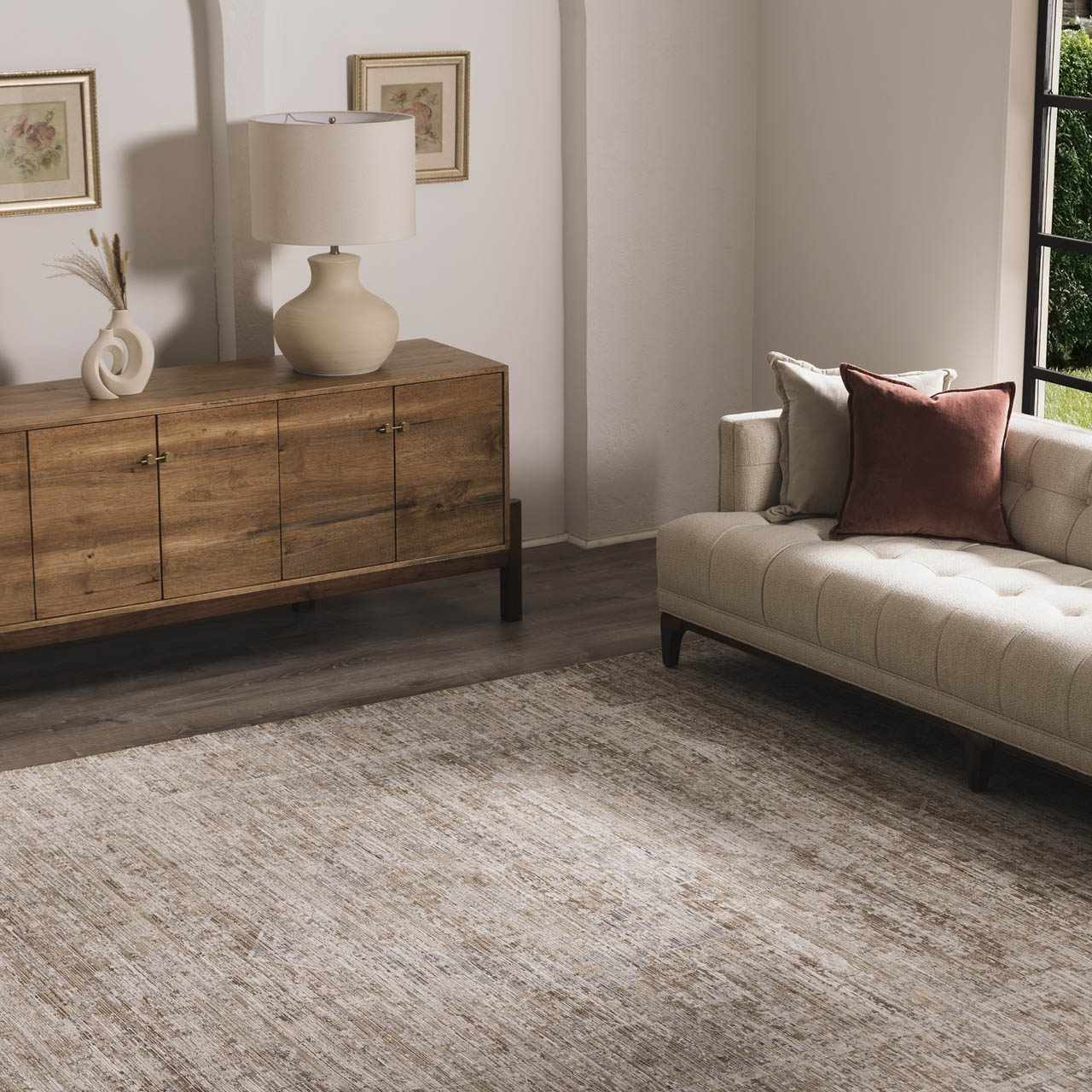 Aistys Washable Beige And Brown Machine Woven Outdoor Rug - Image 17