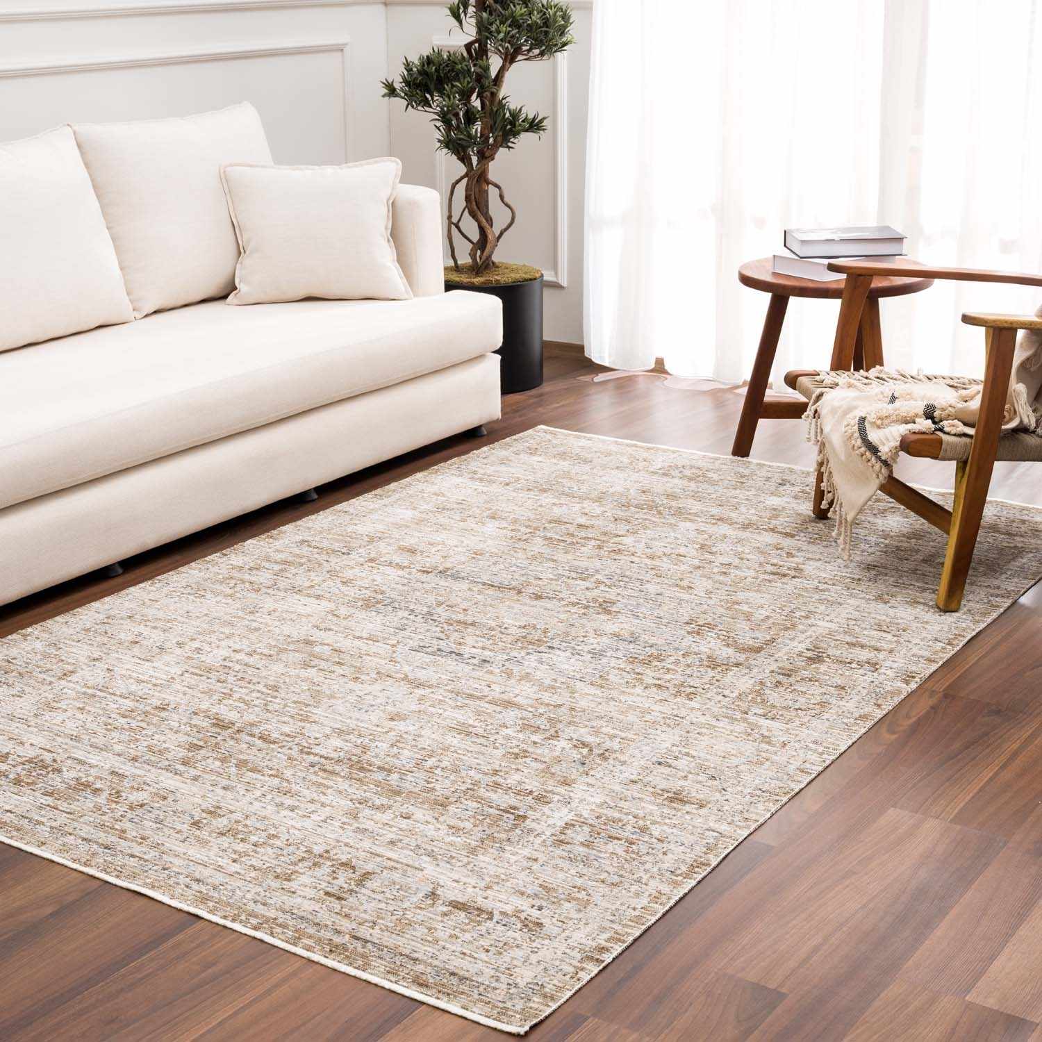 Aistys Washable Beige And Brown Machine Woven Outdoor Rug - Image 3