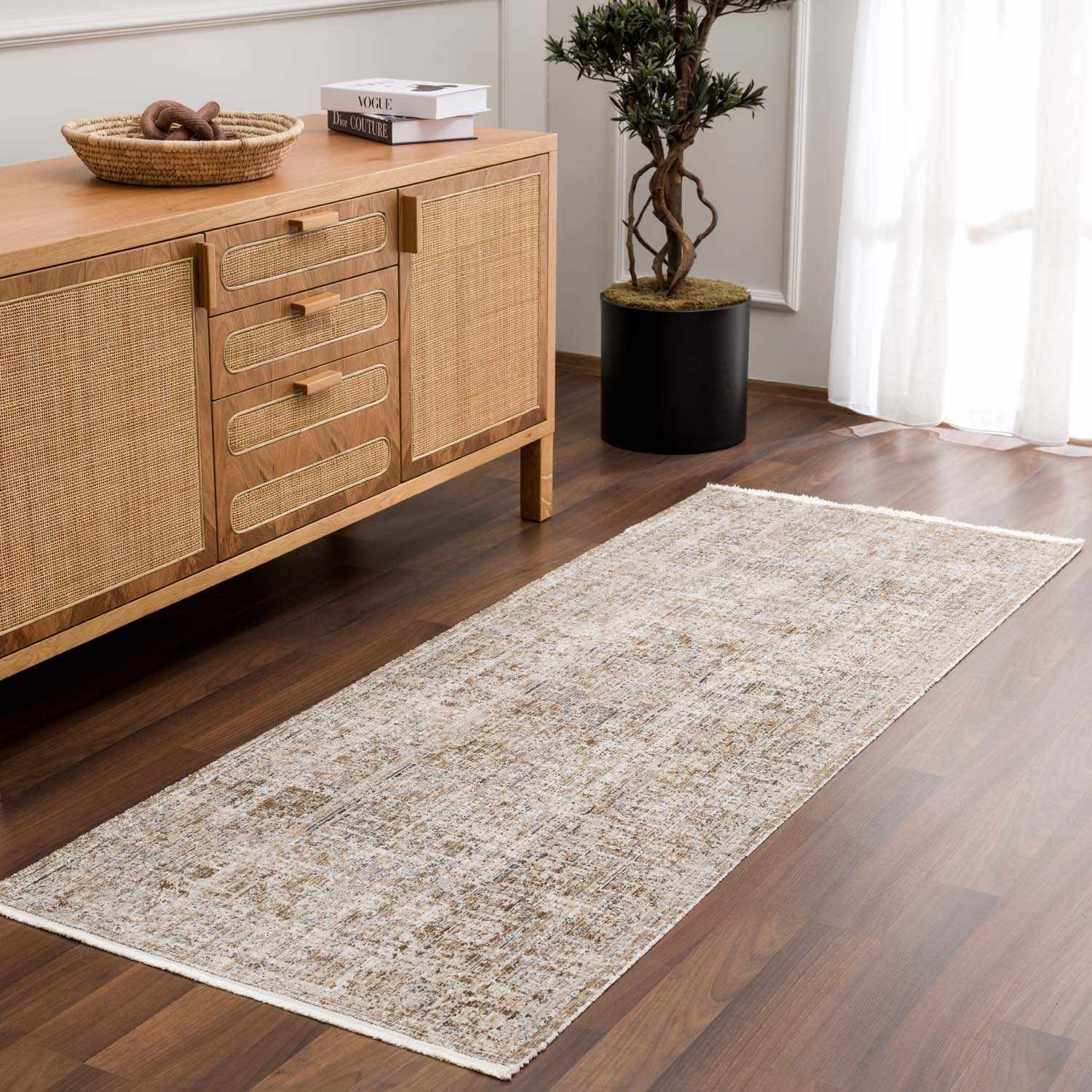 Aistys Washable Beige And Brown Machine Woven Outdoor Rug - Image 5