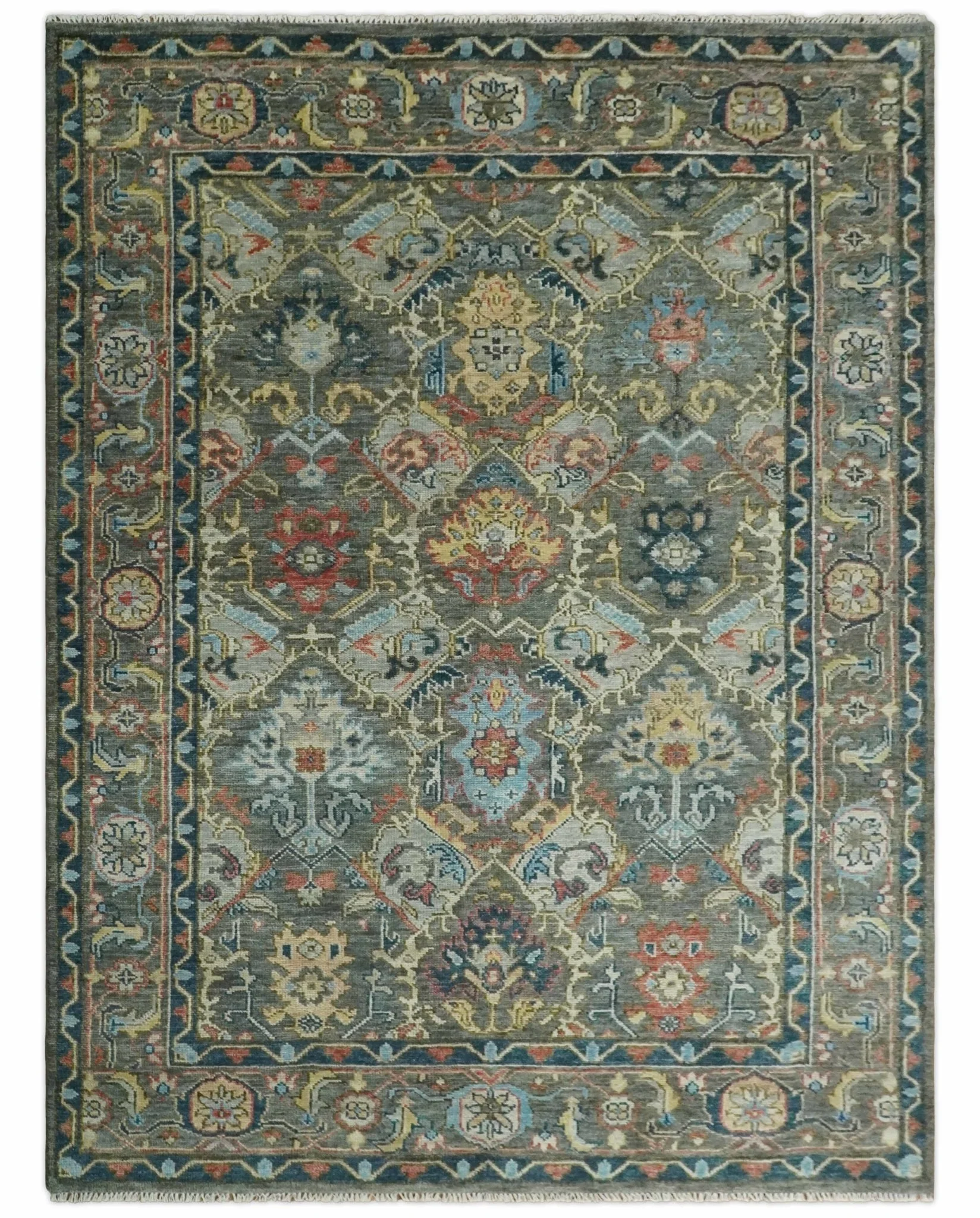 Traditional Persian Gray, Rust and Charcoal Oushak Area Rug - Image 12