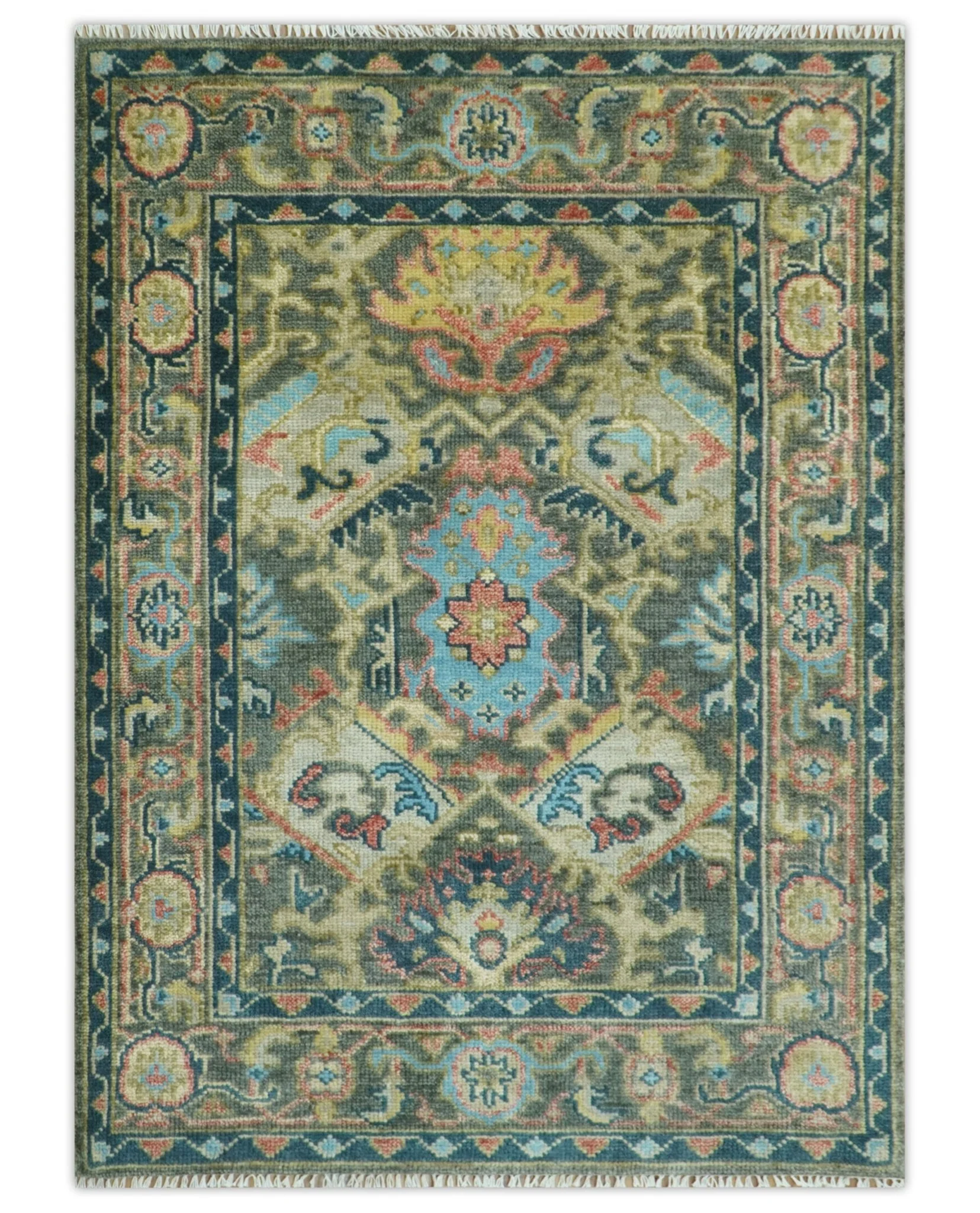 Traditional Persian Gray, Rust and Charcoal Oushak Area Rug - Image 13