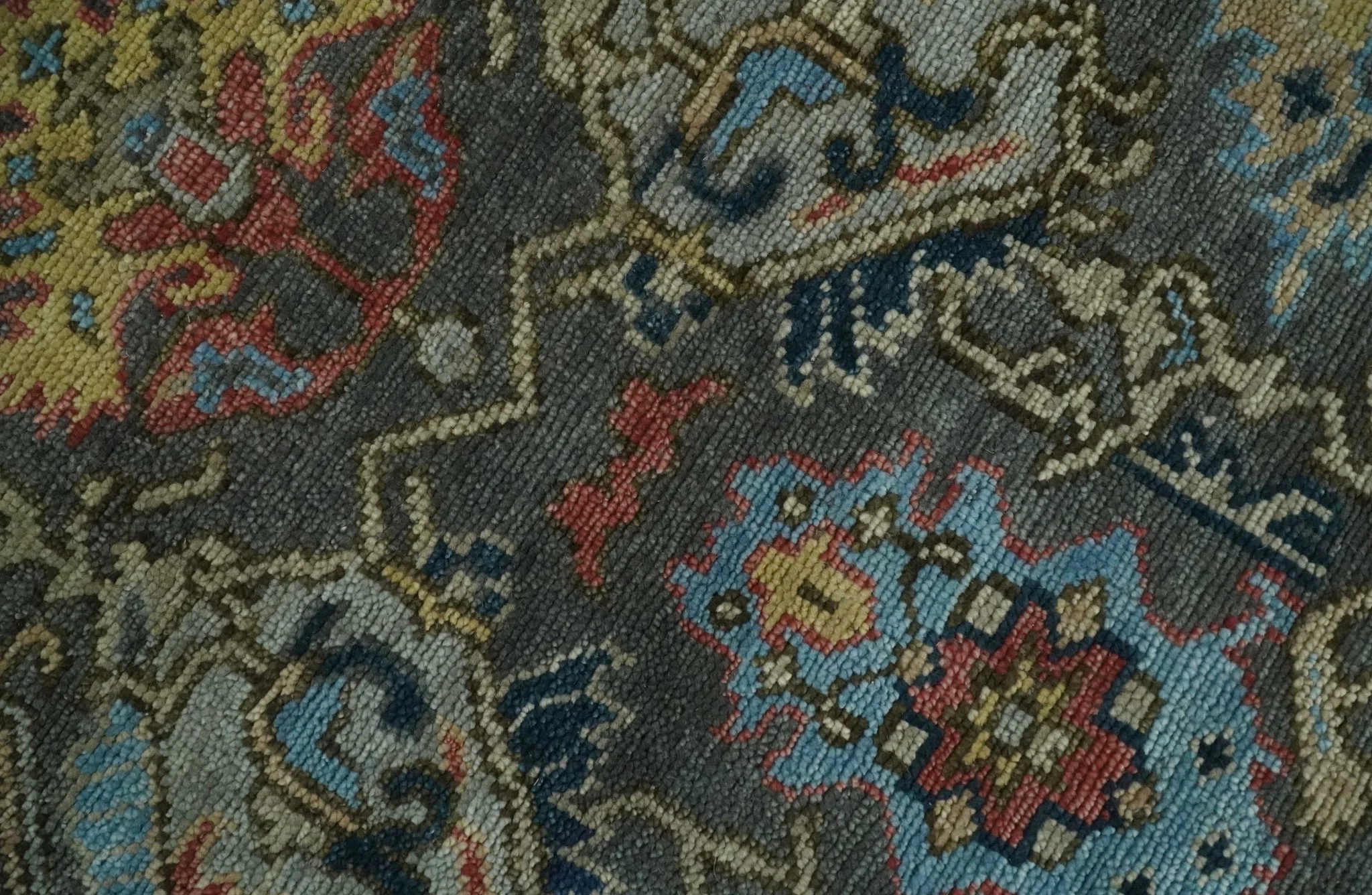 Traditional Persian Gray, Rust and Charcoal Oushak Area Rug - Image 4