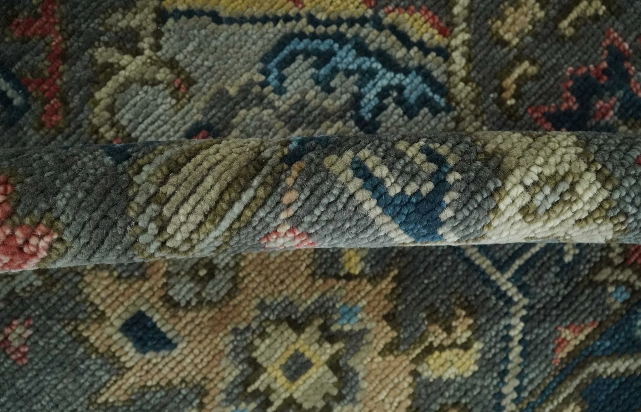 Traditional Persian Gray, Rust and Charcoal Oushak Area Rug - Image 6
