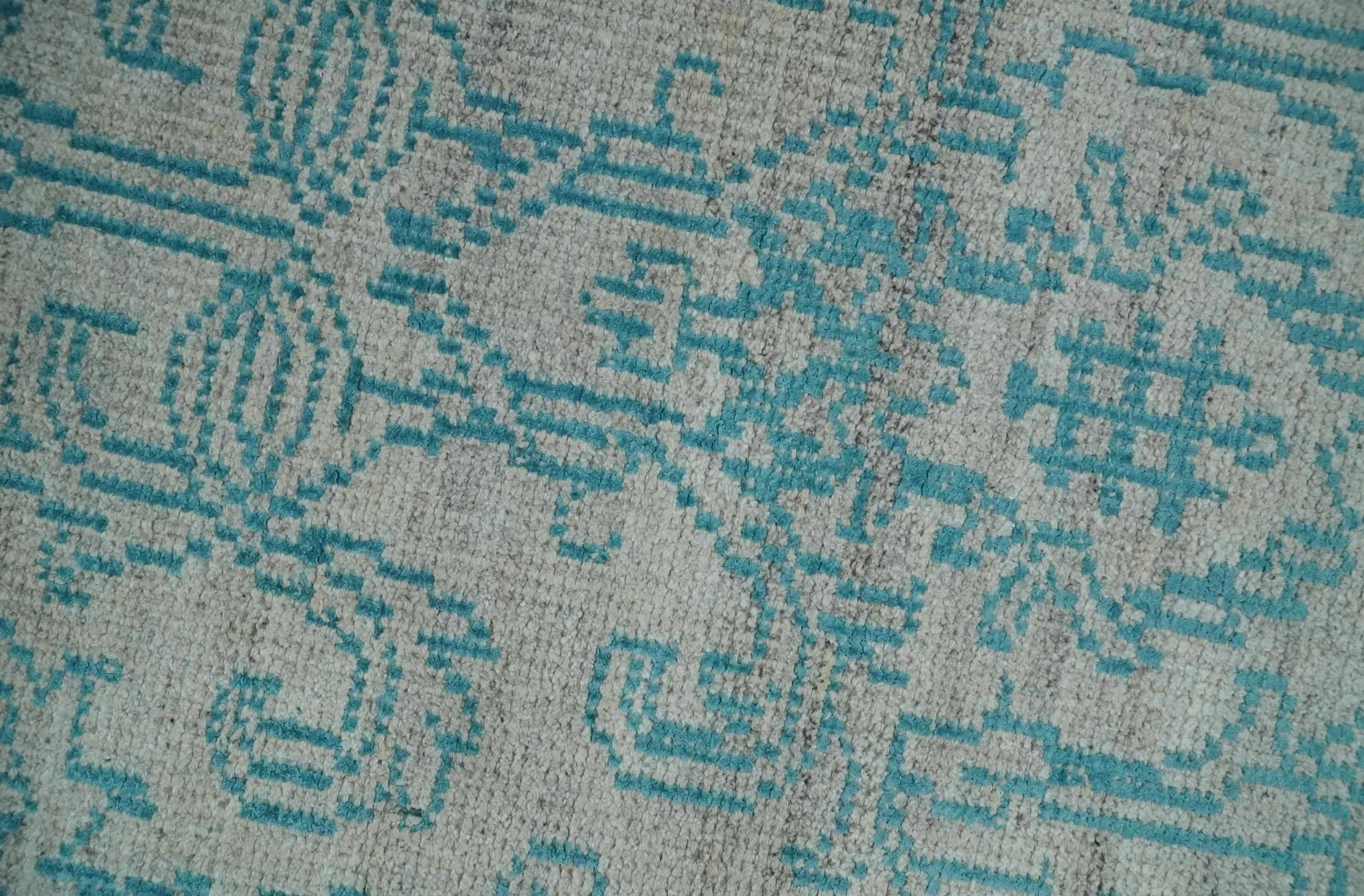 Antique 5x8 Hand Knotted Silver and Blue Persian made of Recycled Silk Area Rug | OP77 - Image 2