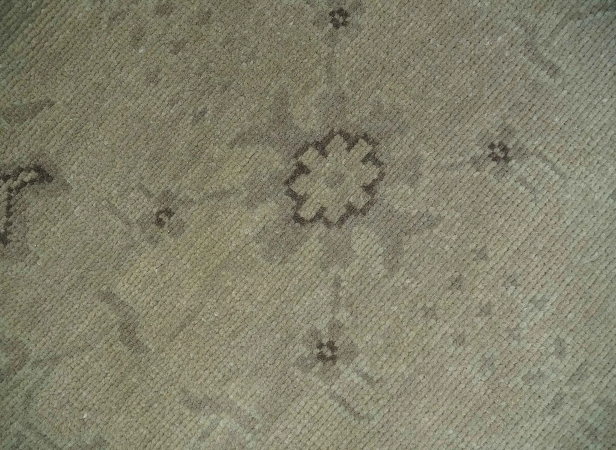 Antique 8x10 Hand Knotted Beige Traditional Vintage Persian Oushak Wool Rug | AC21810 - Image 4