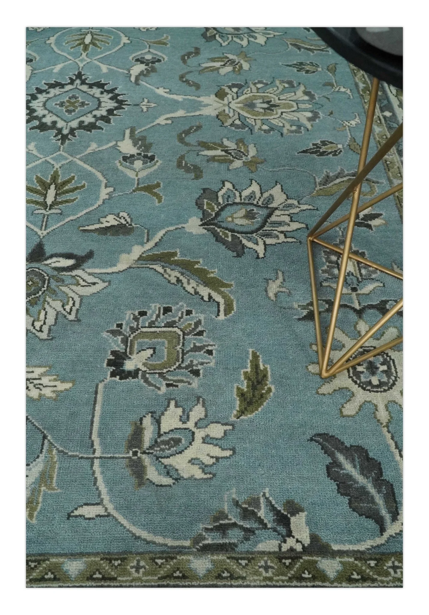 Antique 9x12 Hand Knotted Ivory and Ivory Traditional Vintage Persian Style Wool Rug | TRDCP854912 - Image 2