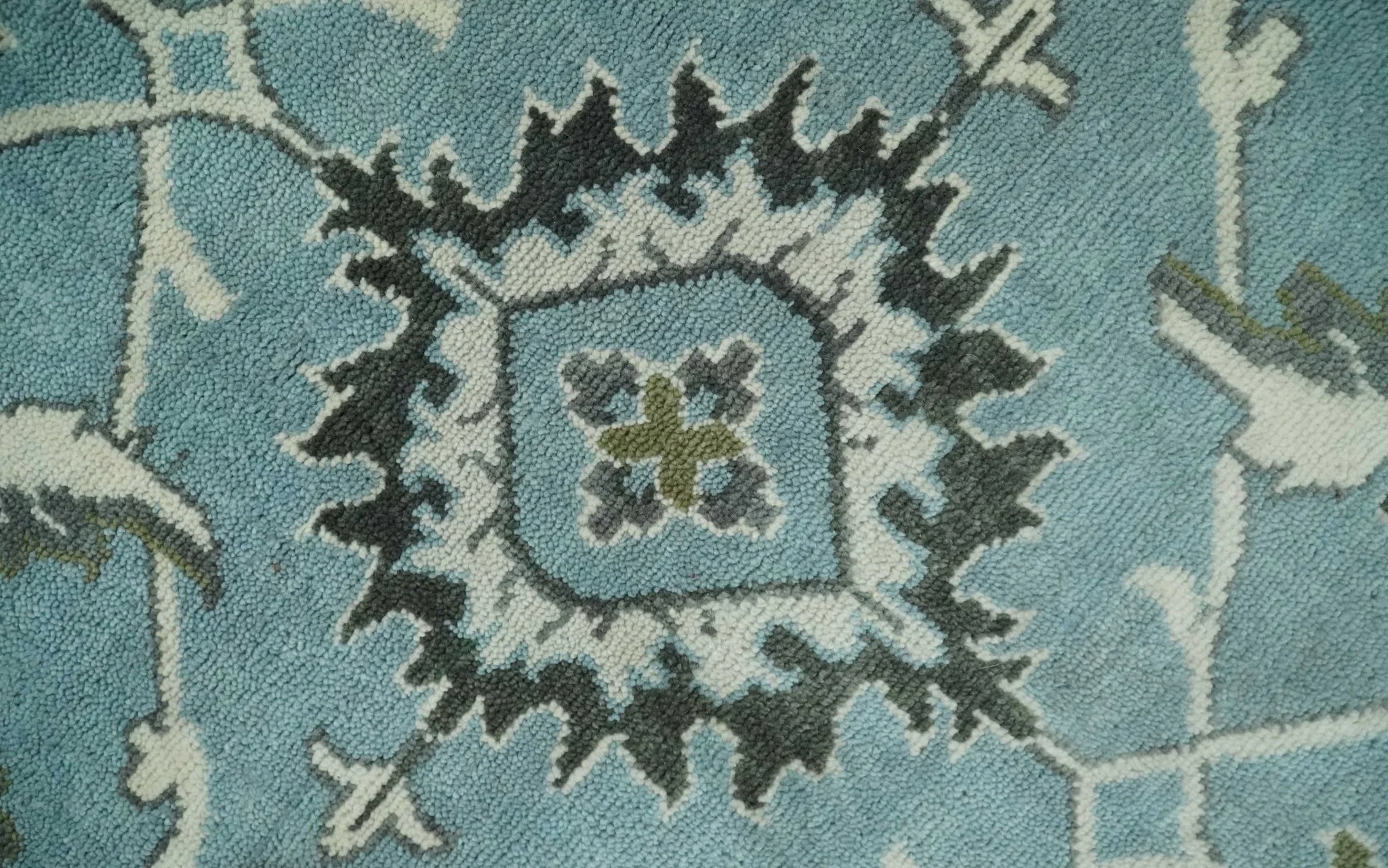 Antique 9x12 Hand Knotted Ivory and Ivory Traditional Vintage Persian Style Wool Rug | TRDCP854912 - Image 4