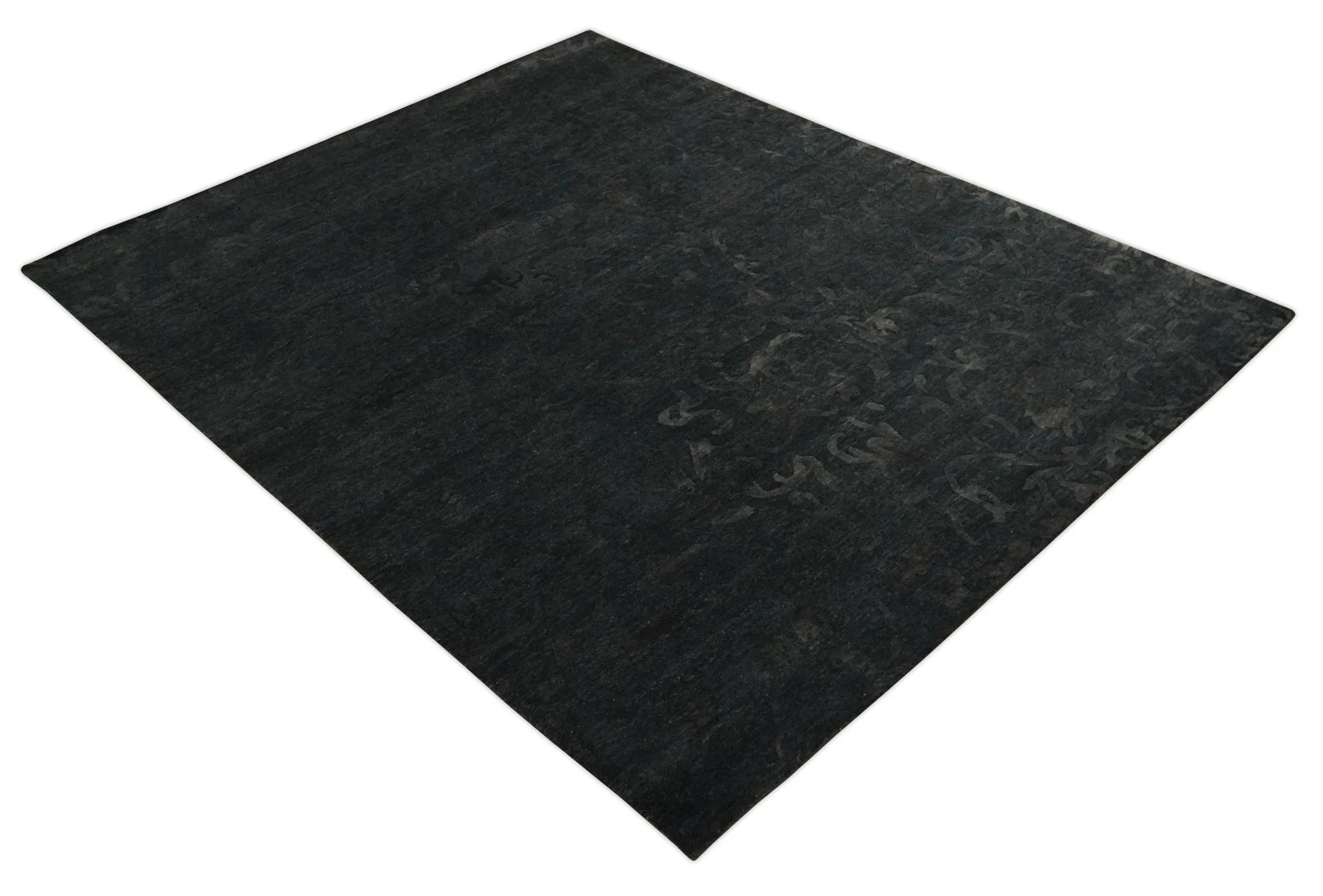Antique Style Charcoal, Gray and Silver 8x10 Hand knotted wool Area Rug - Image 9