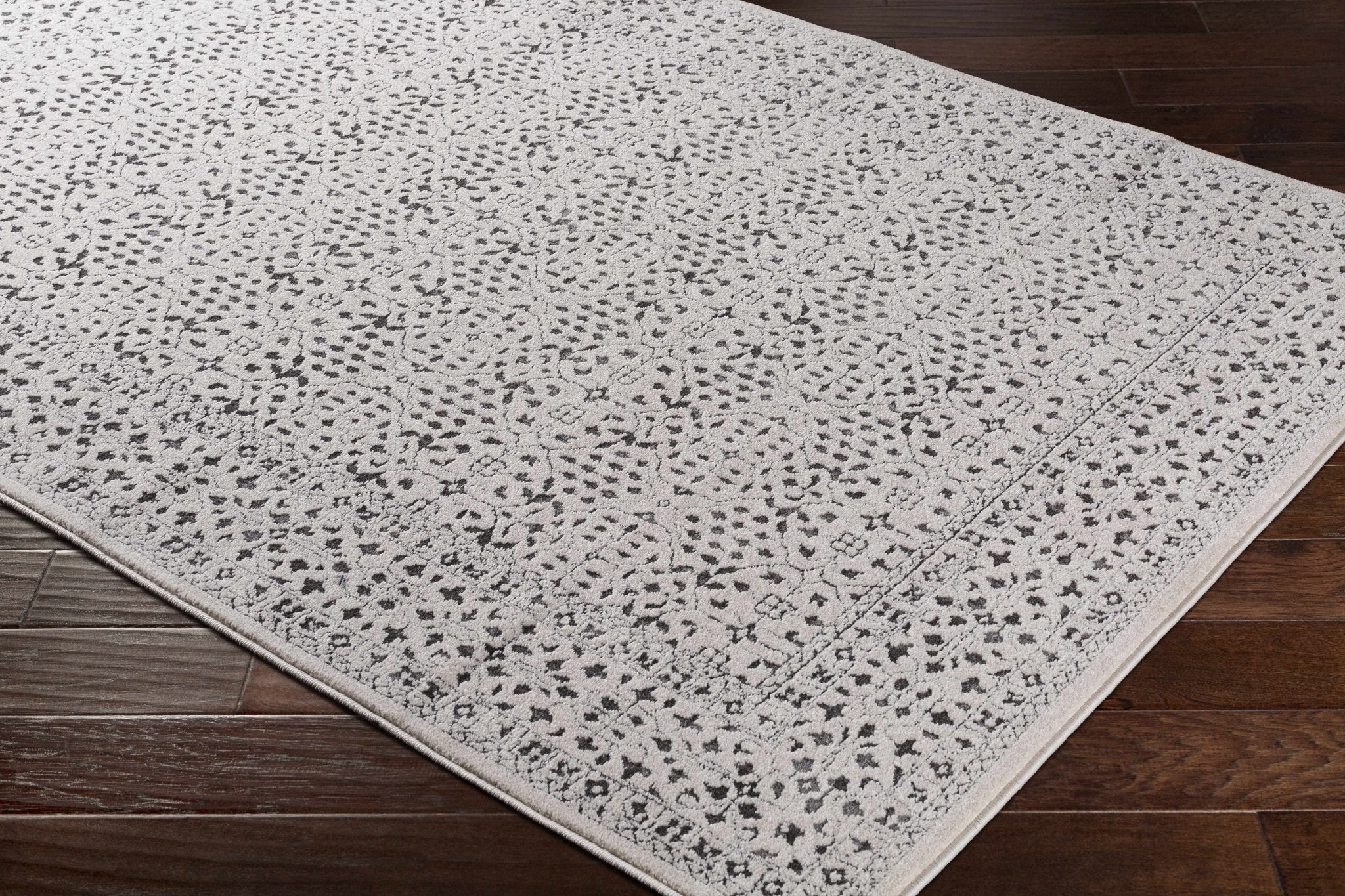 Antique Design Beige and Charcoal Traditional area rug - Image 4