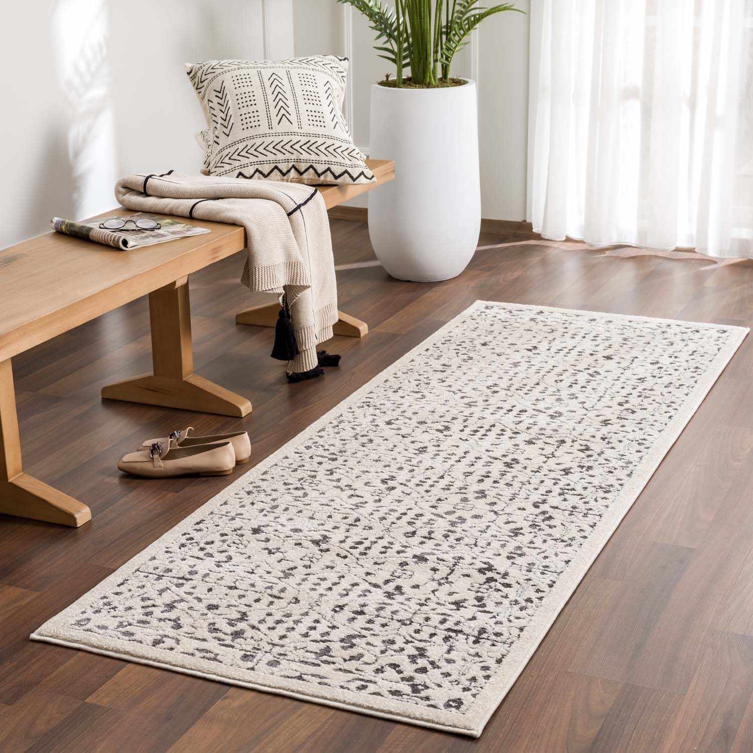Antique Design Beige and Charcoal Traditional area rug - Image 6