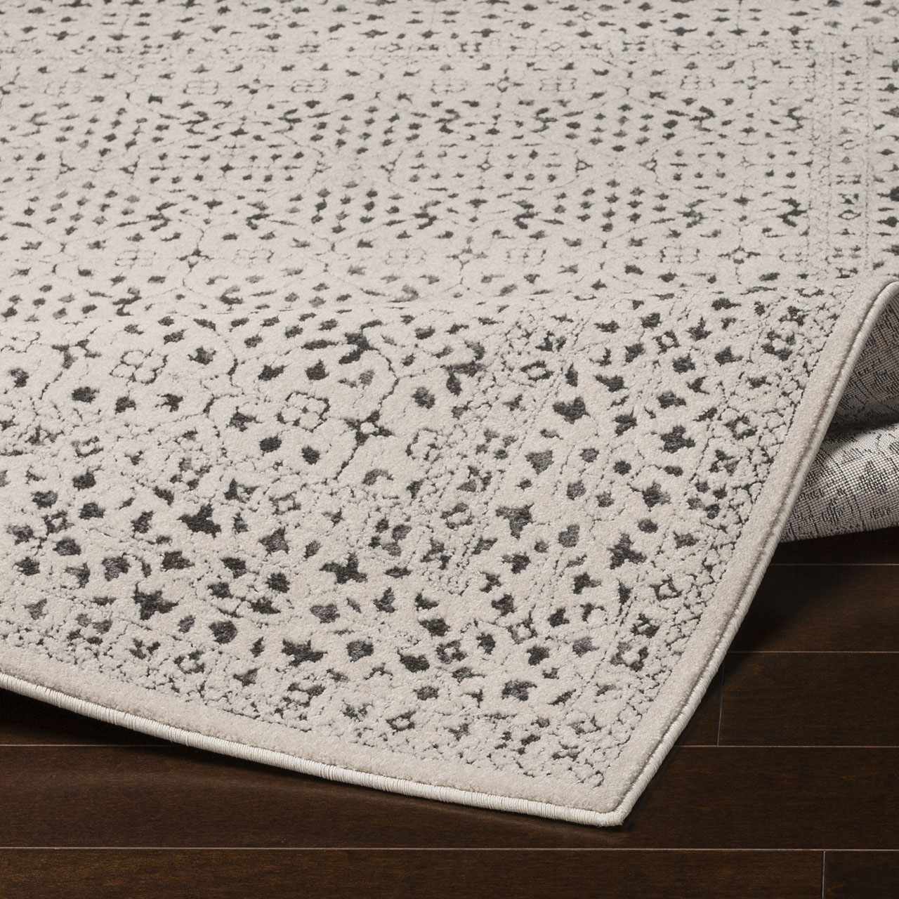 Antique Design Beige and Charcoal Traditional area rug - Image 7