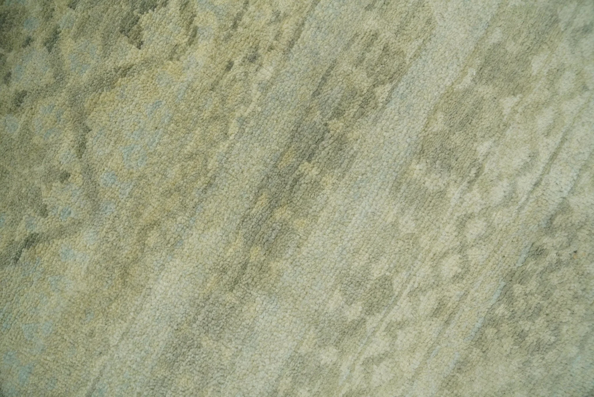 Antique faded 8x10 Vintage Oriental Traditional Olive and Beige Wool Area Rug | TRDCP547810 - Image 4