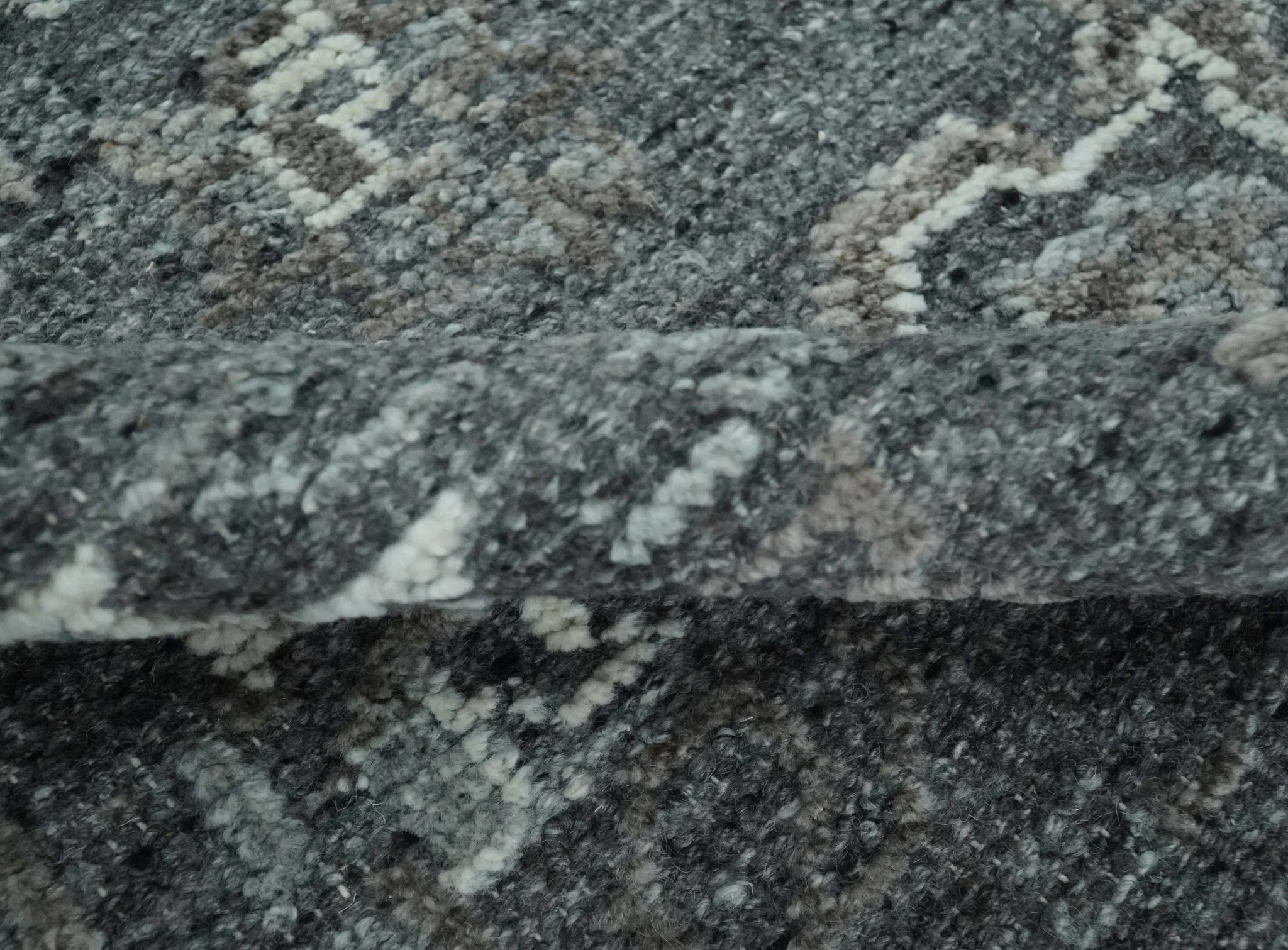 Antique Style Charcoal and Ivory 8x10 hand knotted Oushak wool Area rug - Image 6