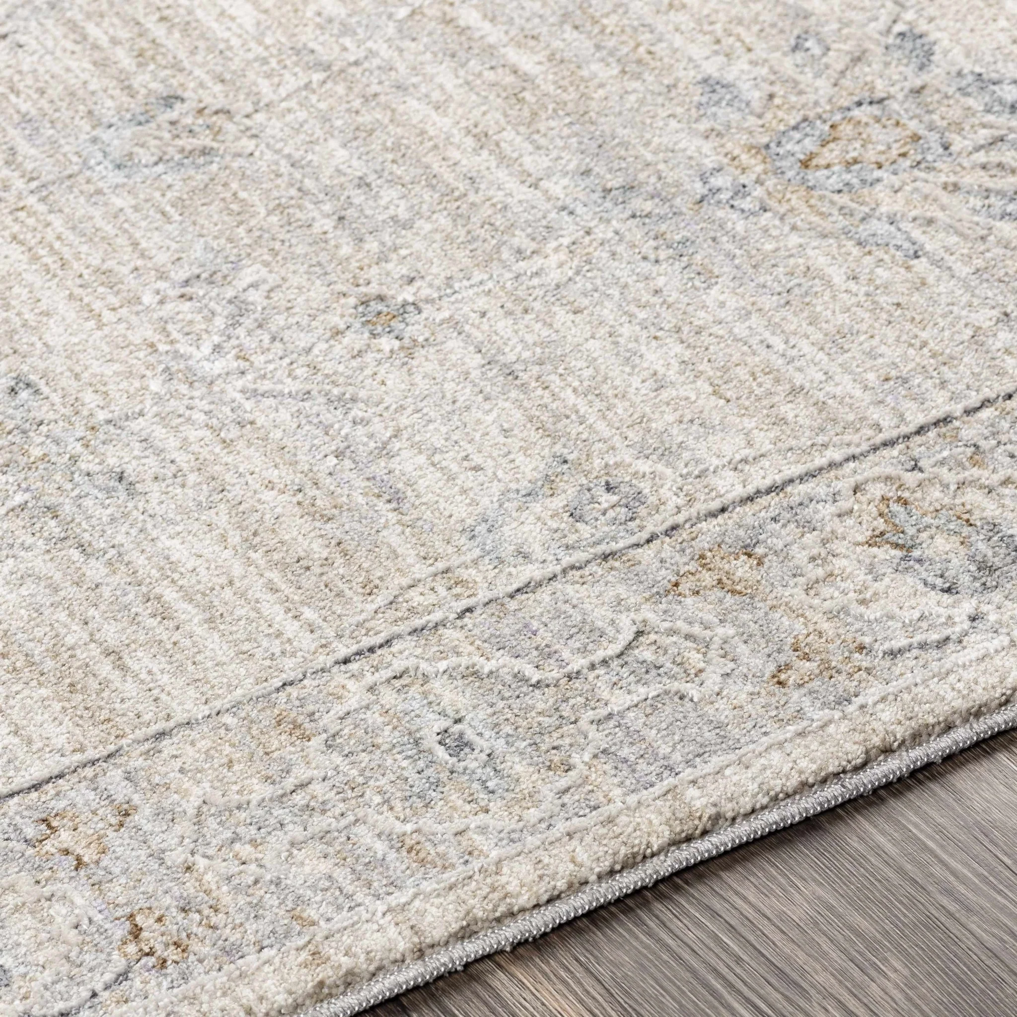 Antique Look Floral Beige and Charcoal Traditional Design Area Rug - Image 18