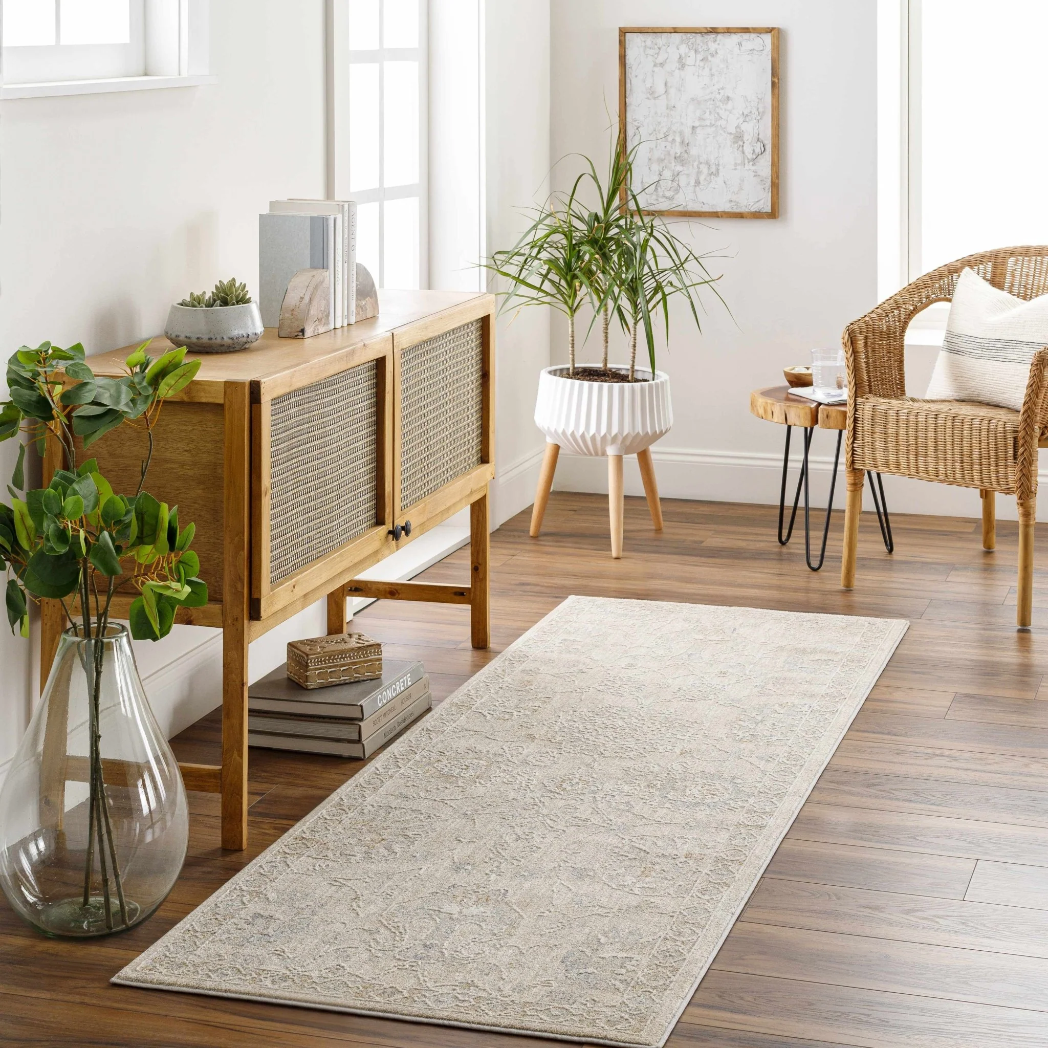 Antique Look Floral Beige and Charcoal Traditional Design Area Rug - Image 28