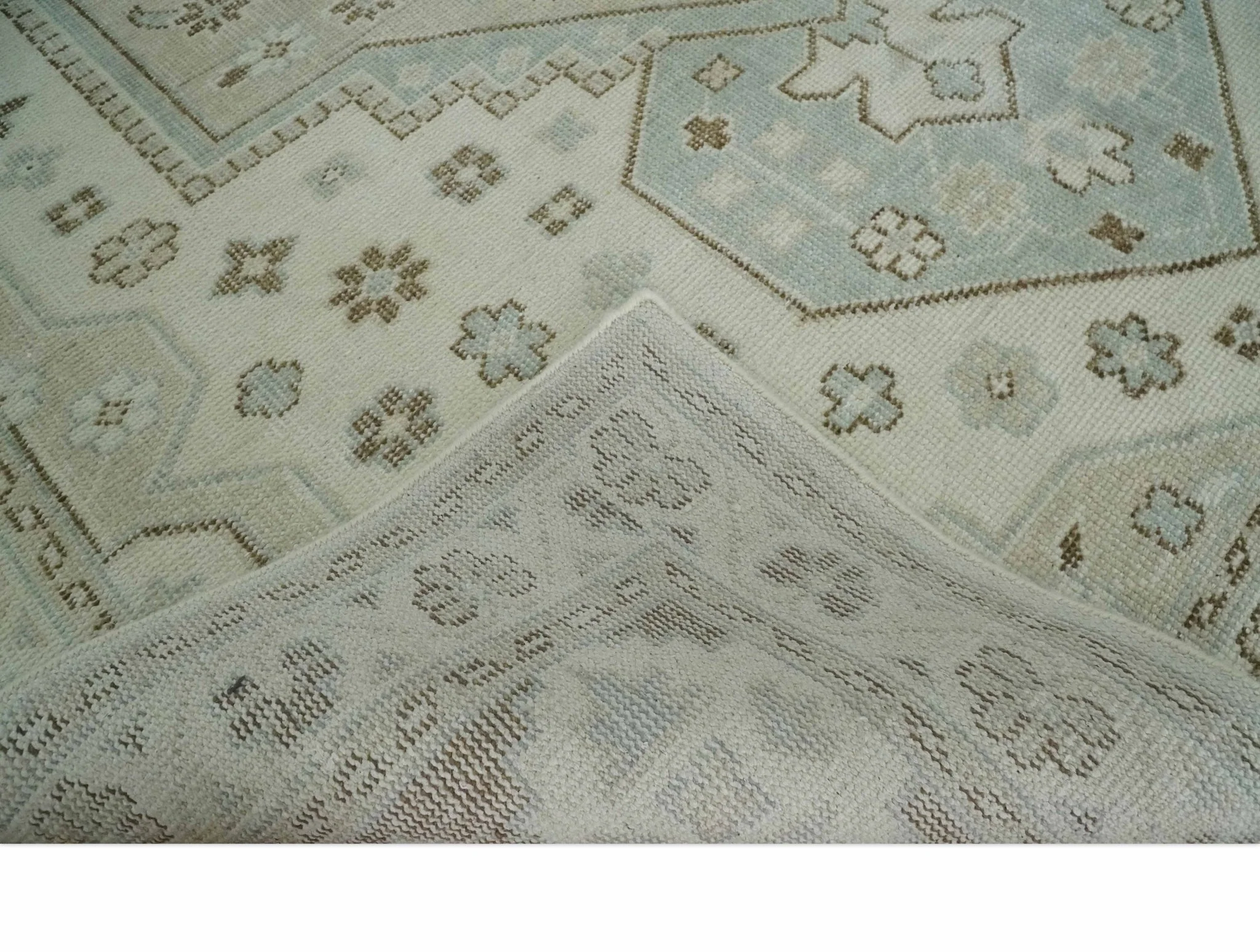 Earthy Ivory, Brown and Gray Hand knotted 8x10 Traditional wool Area Rug - Image 6