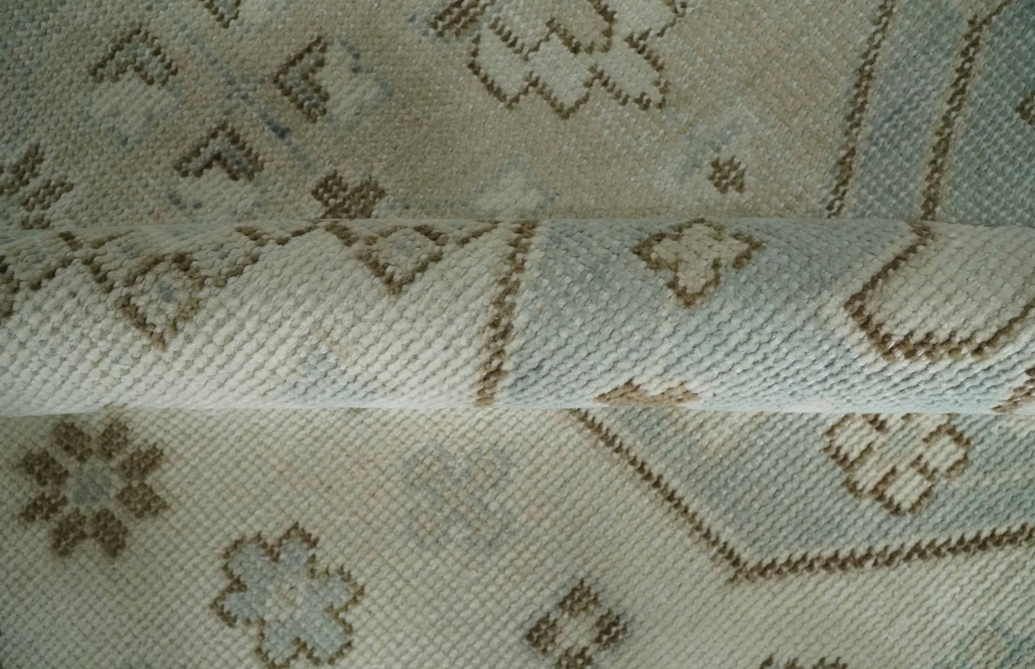 Earthy Ivory, Brown and Gray Hand knotted 8x10 Traditional wool Area Rug - Image 7