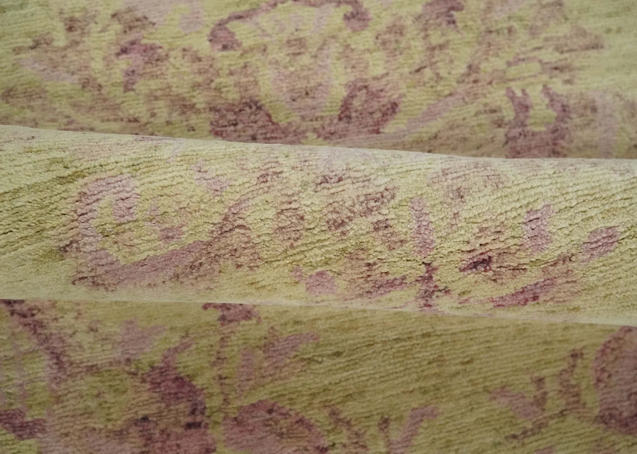 Antique Style Floral Mustard and Purple 3x5 Hand knotted wool Area Rug - Image 5