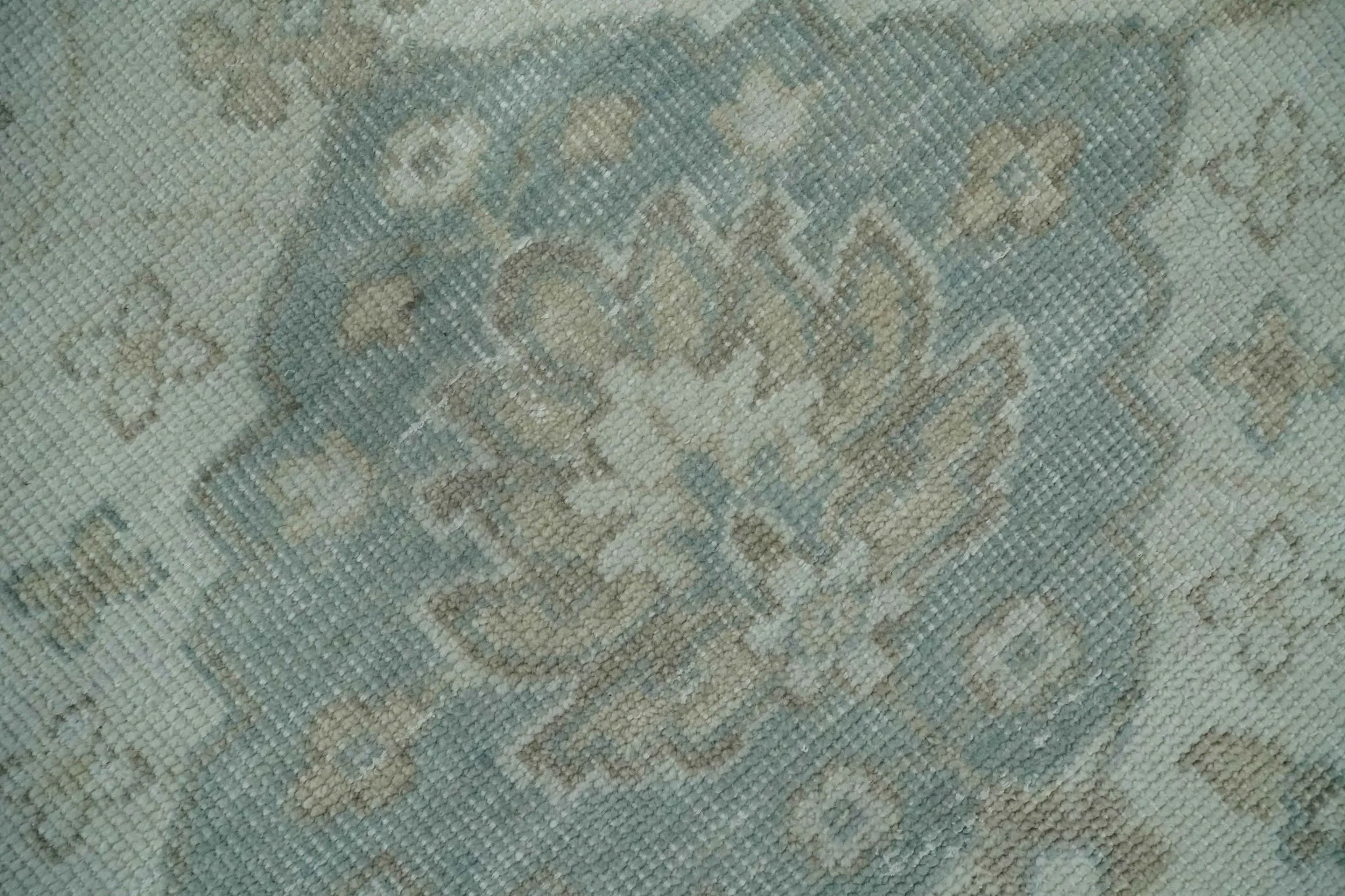 Custom Made Antique Style Neutral Ivory and Camel Custom Made wool Area Rug - Image 4