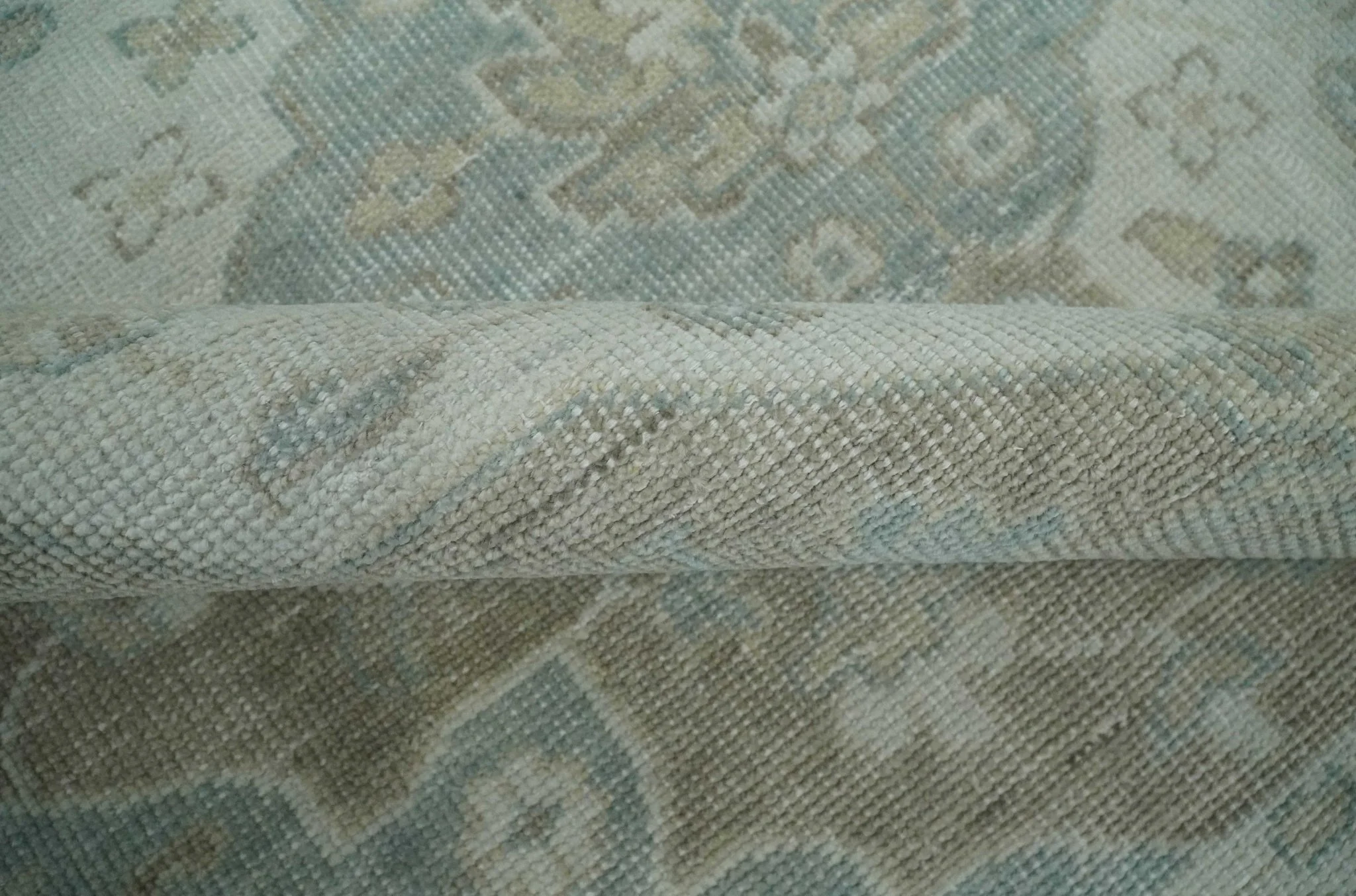 Custom Made Antique Style Neutral Ivory and Camel Custom Made wool Area Rug - Image 7