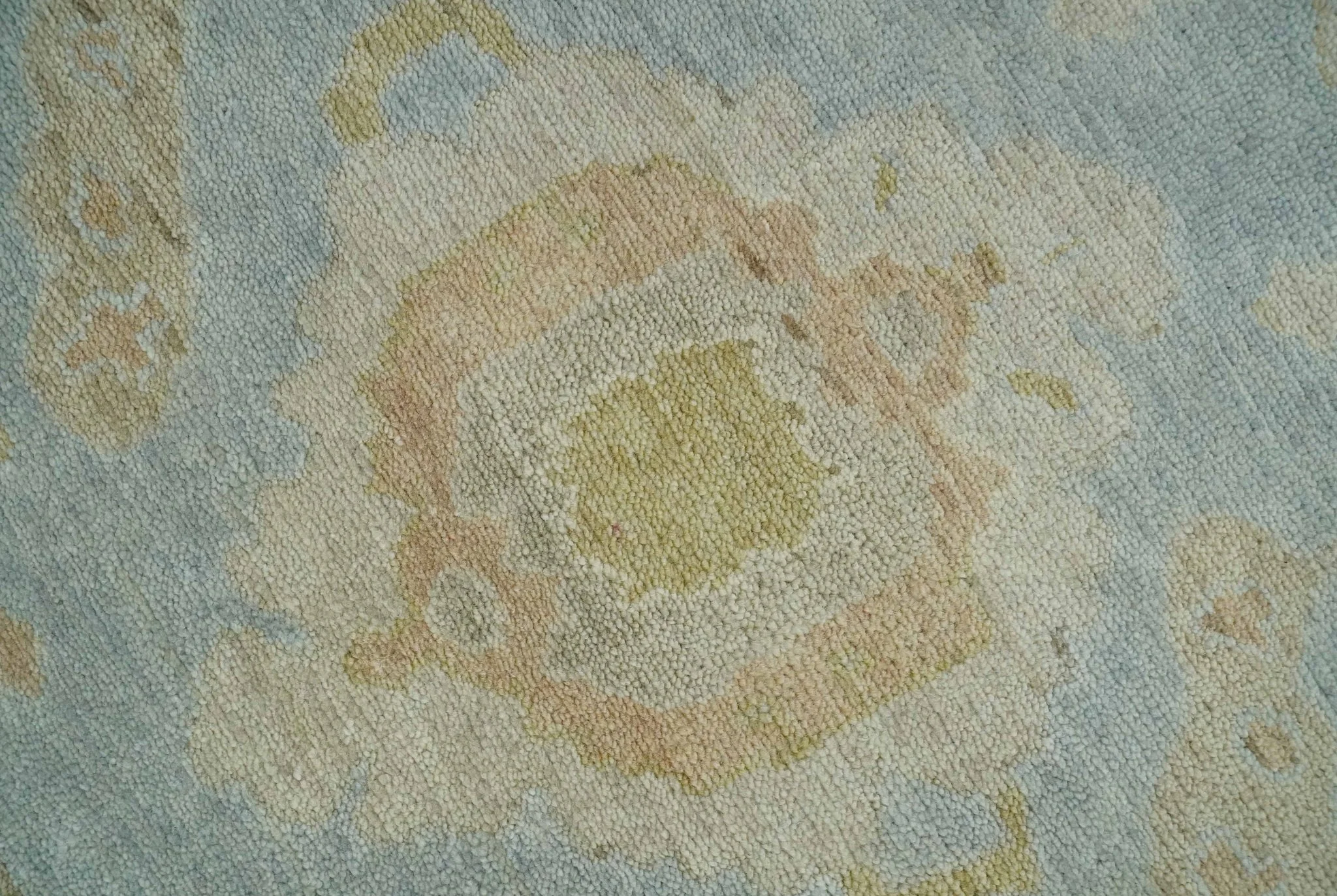 Antique style Gray, Beige and Olive 9x12 Hand knotted Oushak wool Area Rug - Image 4