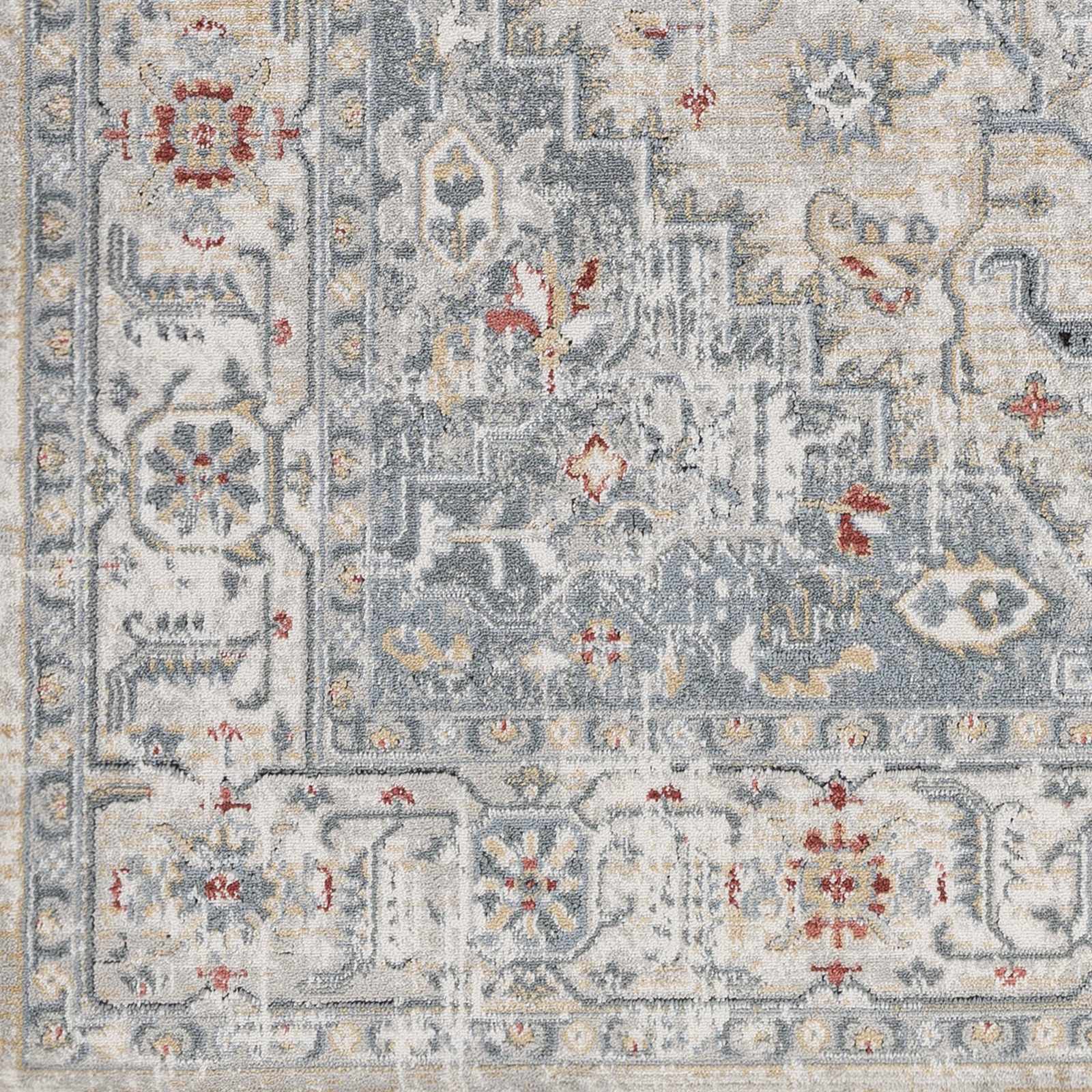 Traditional Heriz Design Antique Style Gray, Ivory, Beige and Brown Area Rug - Image 7