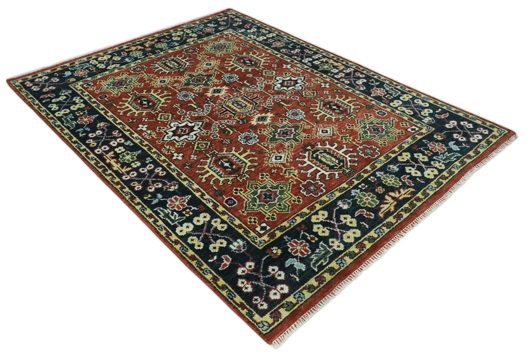 Antique Hand Knotted Brown and Blue Traditional Vintage Style Oushak Custom Made Wool Area Rug - Image 10