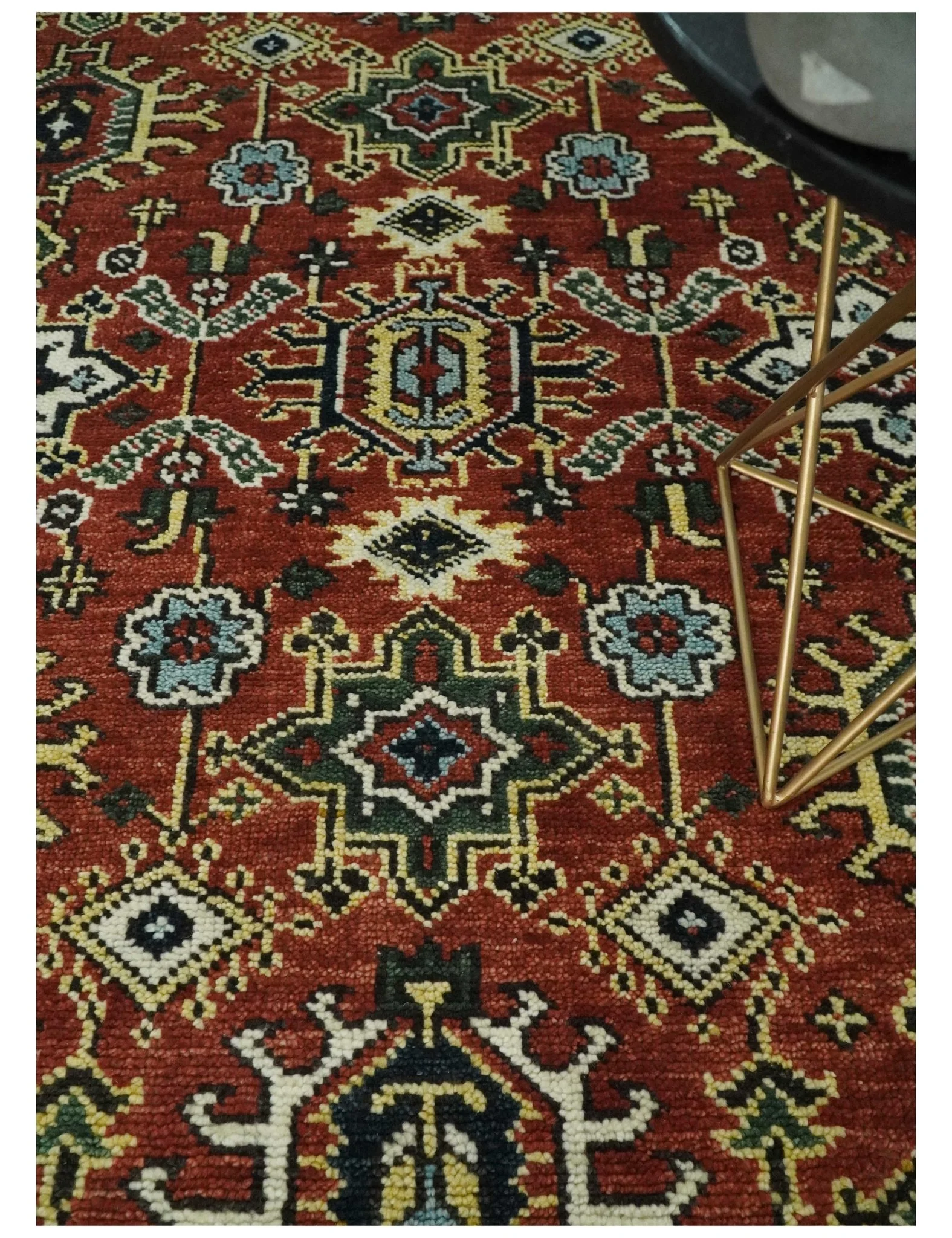 Antique Hand Knotted Brown and Blue Traditional Vintage Style Oushak Custom Made Wool Area Rug - Image 3