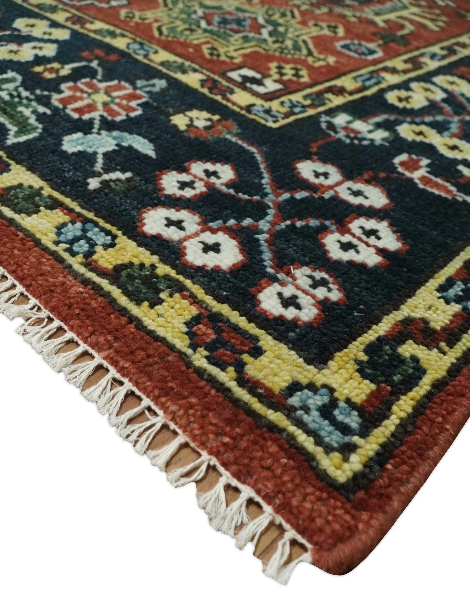 Antique Hand Knotted Brown and Blue Traditional Vintage Style Oushak Custom Made Wool Area Rug - Image 4