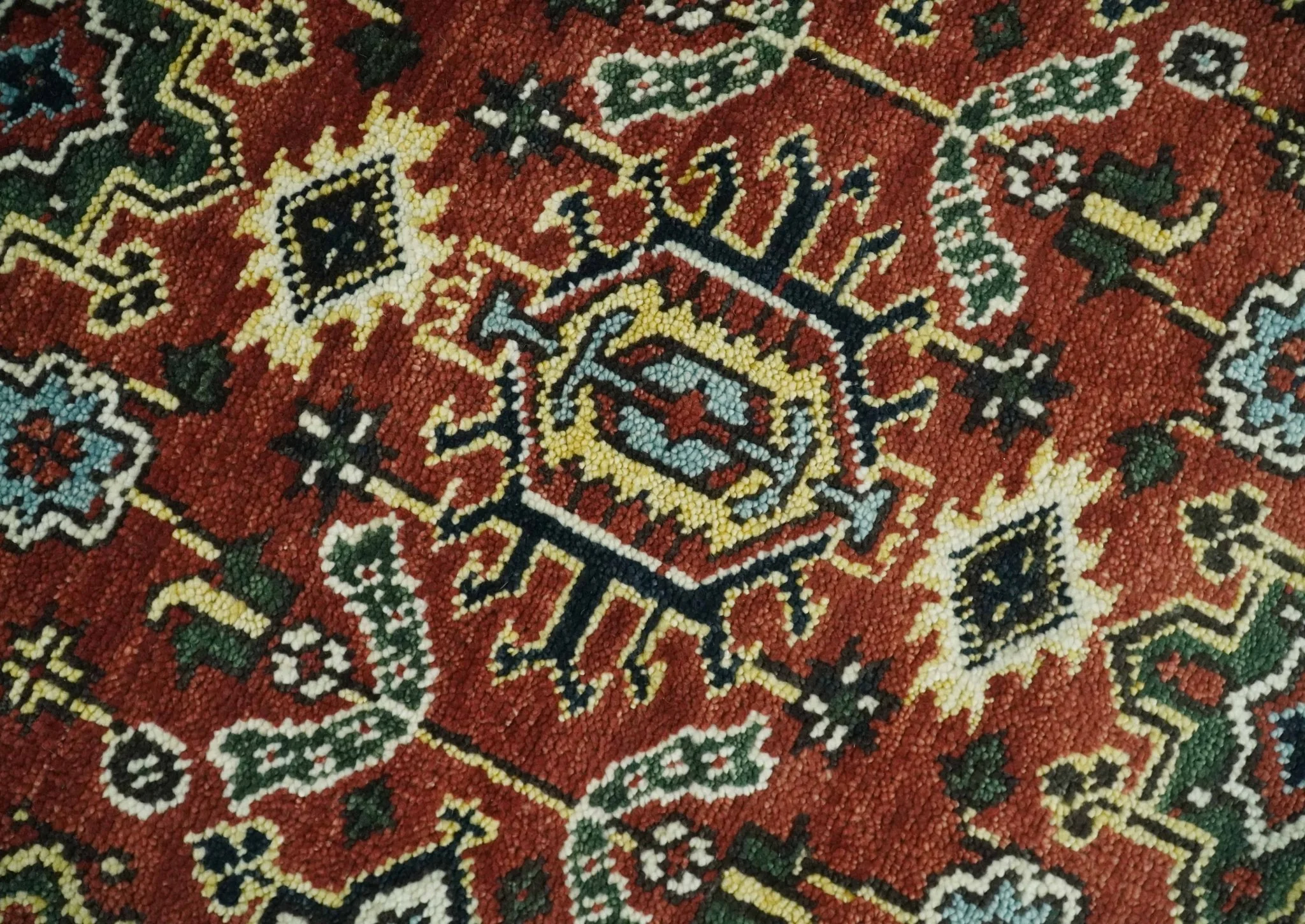Antique Hand Knotted Brown and Blue Traditional Vintage Style Oushak Custom Made Wool Area Rug - Image 5