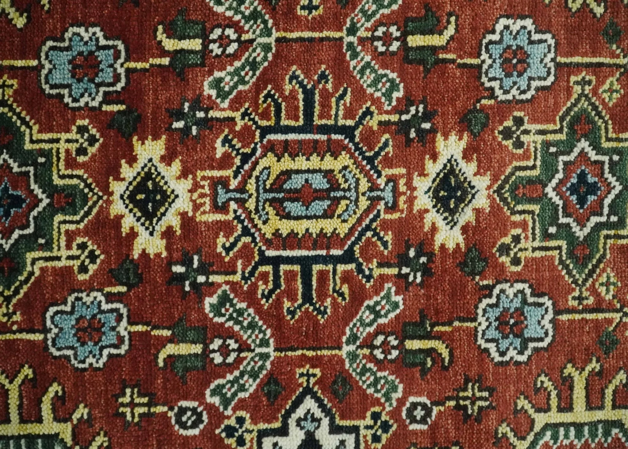 Antique Hand Knotted Brown and Blue Traditional Vintage Style Oushak Custom Made Wool Area Rug - Image 9