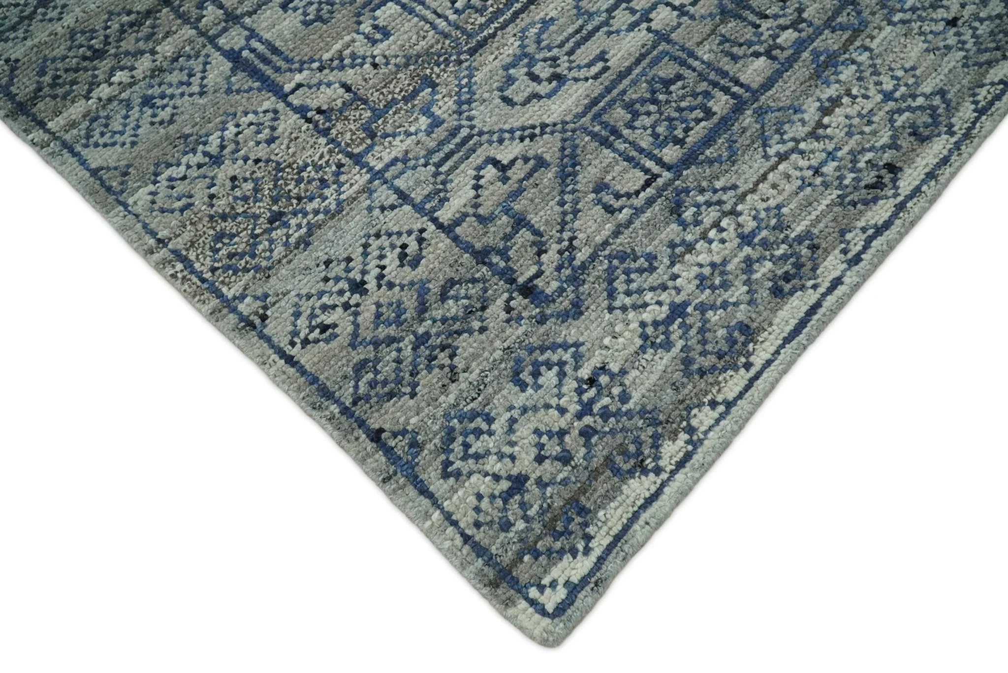 8x10 Silver, Gray and Blue Traditional Persian Minimal Area Rug | TRD43580810 - Image 8