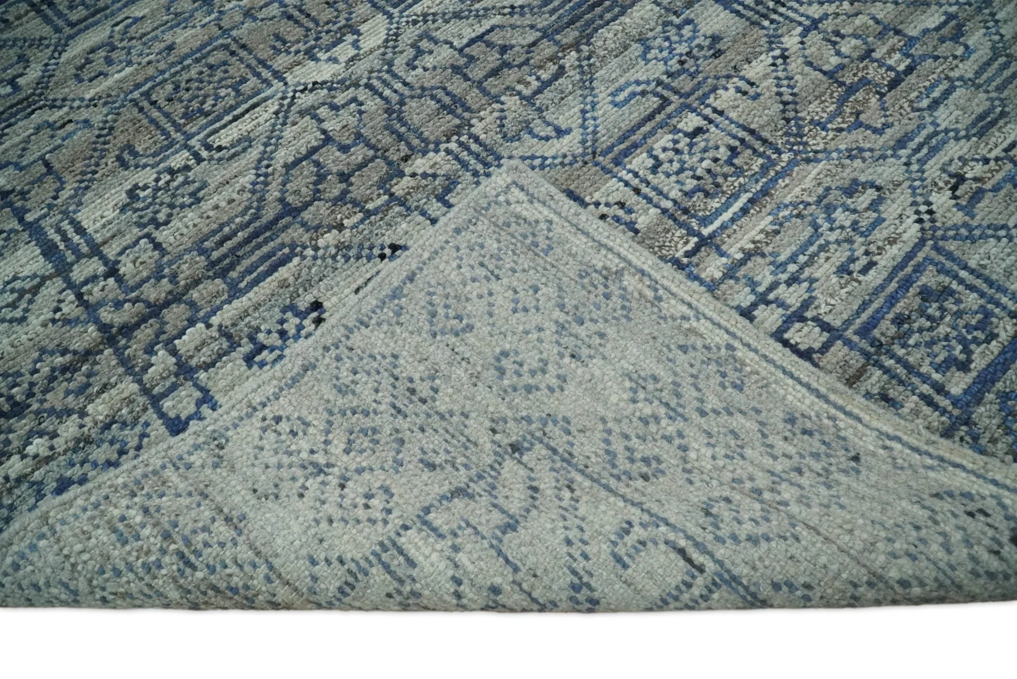 8x10 Silver, Gray and Blue Traditional Persian Minimal Area Rug | TRD43580810 - Image 9