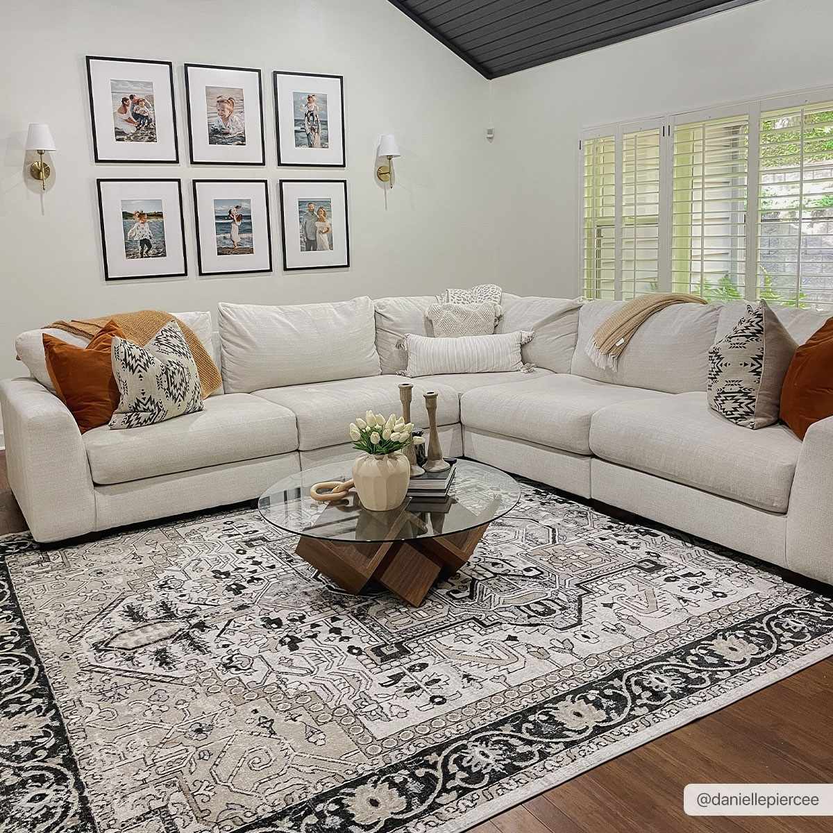 Antique Ivory, Beige and Charcoal Traditional Washable Turkish Design Area Rug - Image 4