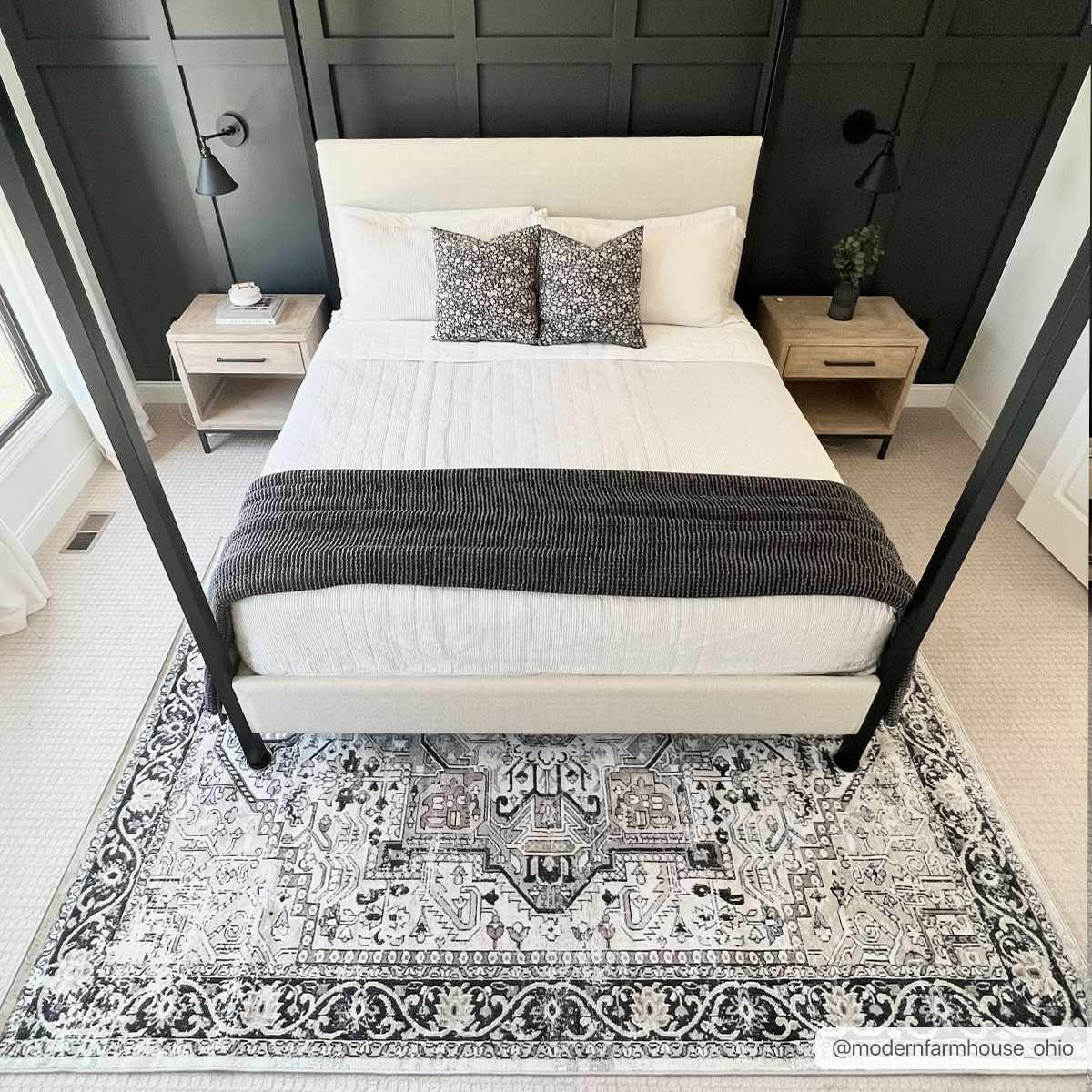 Antique Ivory, Beige and Charcoal Traditional Washable Turkish Design Area Rug - Image 5