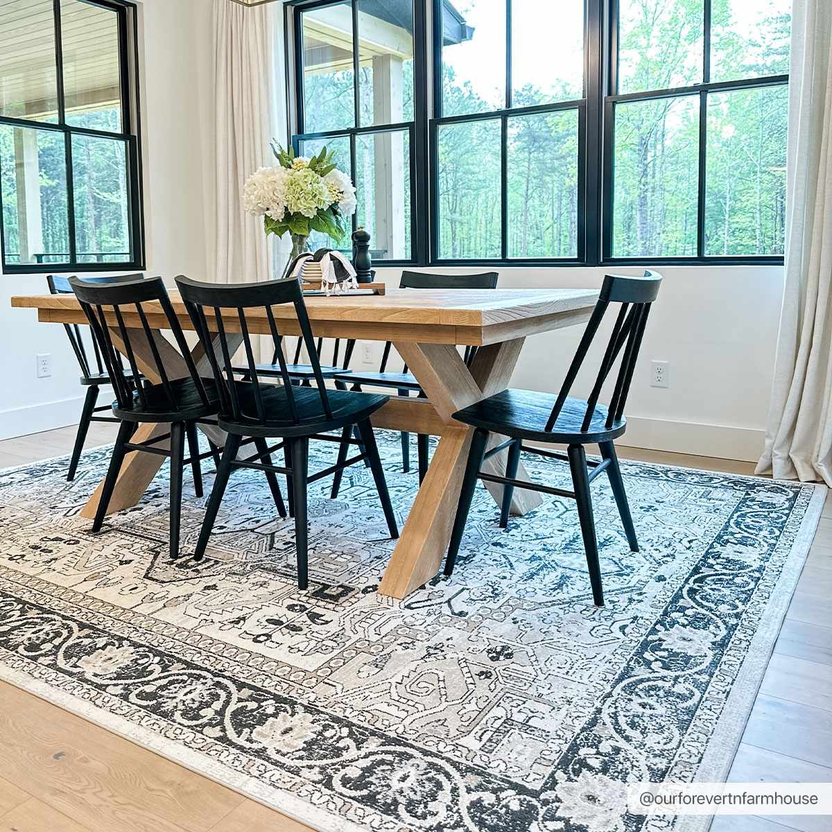 Antique Ivory, Beige and Charcoal Traditional Washable Turkish Design Area Rug - Image 7