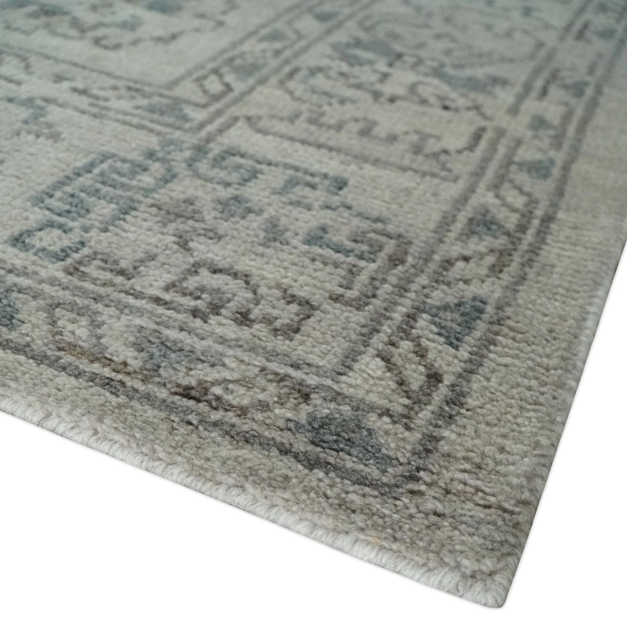 Beige and Gray 8x10 hand knotted Oushak wool Area rug - Image 5