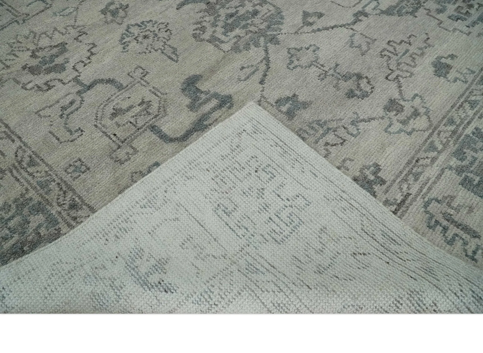 Beige and Gray 8x10 hand knotted Oushak wool Area rug - Image 8