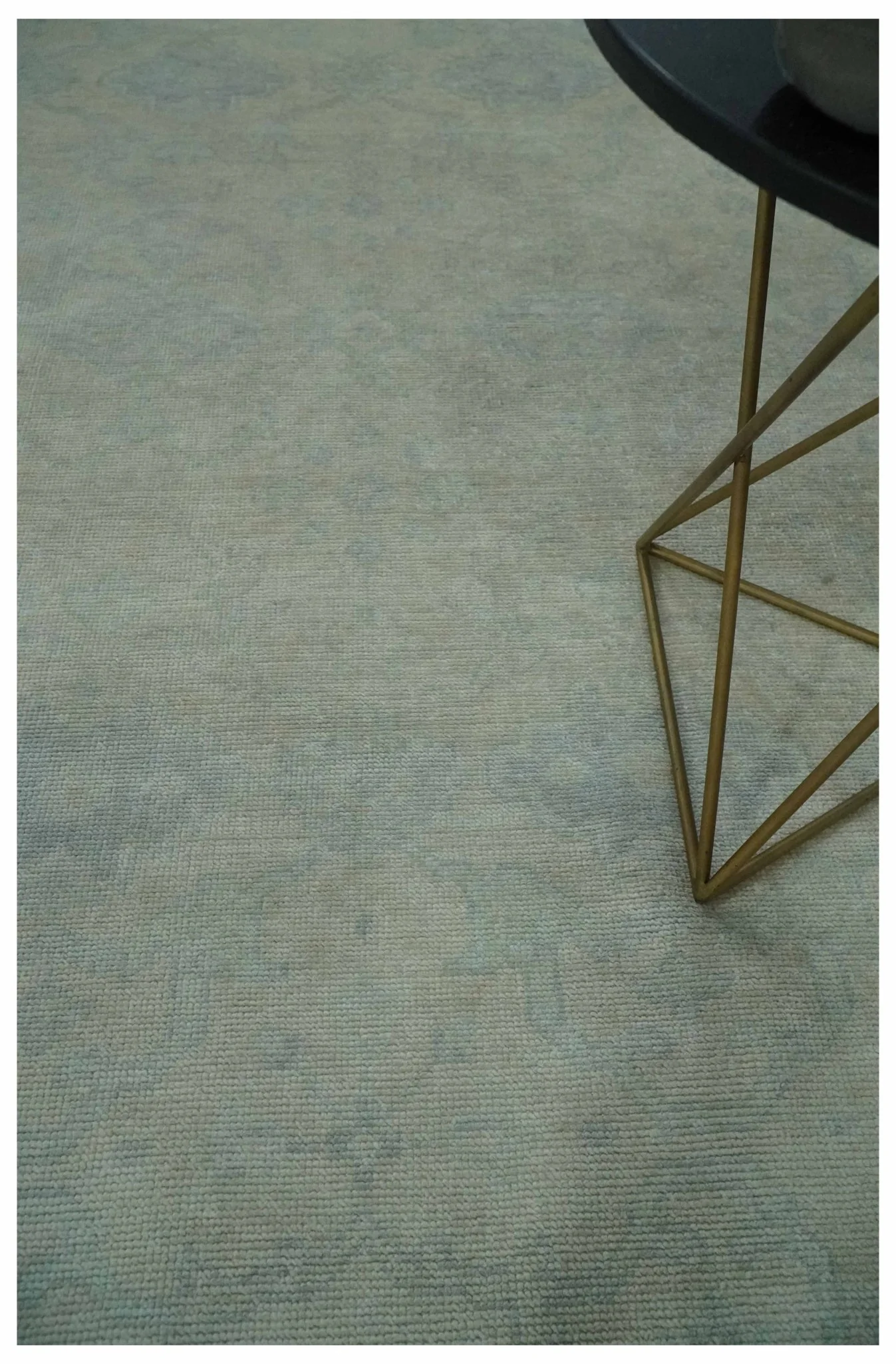 Antique look Beige and Gray Hand Knotted Oriental Oushak 8x10 wool Area Rug - Image 2