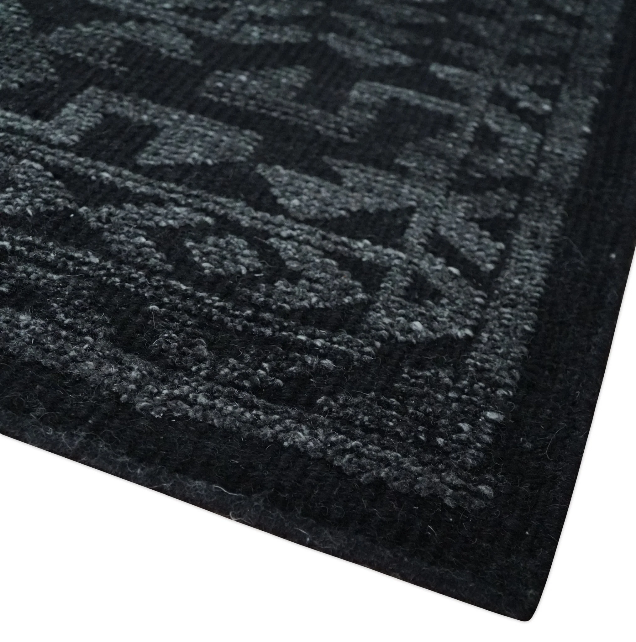Antique Style Black and Silver 8.4x9.8 hand knotted Traditional wool Area rug - Image 5