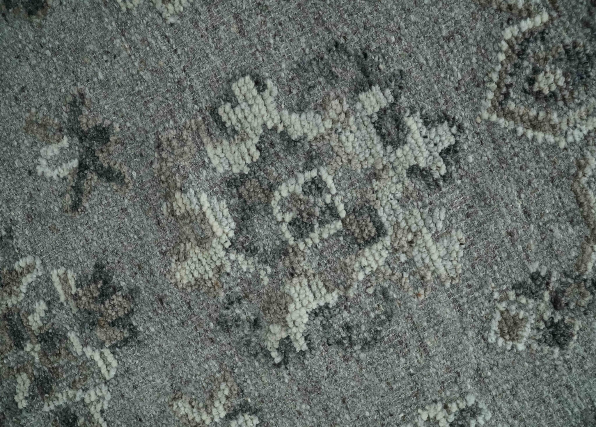 Antique Style Charcoal and Ivory Hand knotted 8.6x9.10 Oushak Design wool area rug - Image 4