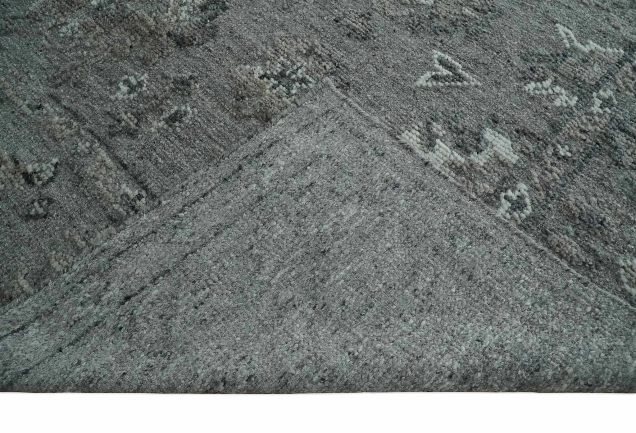 Antique Style Charcoal and Ivory Hand knotted 8.6x9.10 Oushak Design wool area rug - Image 8