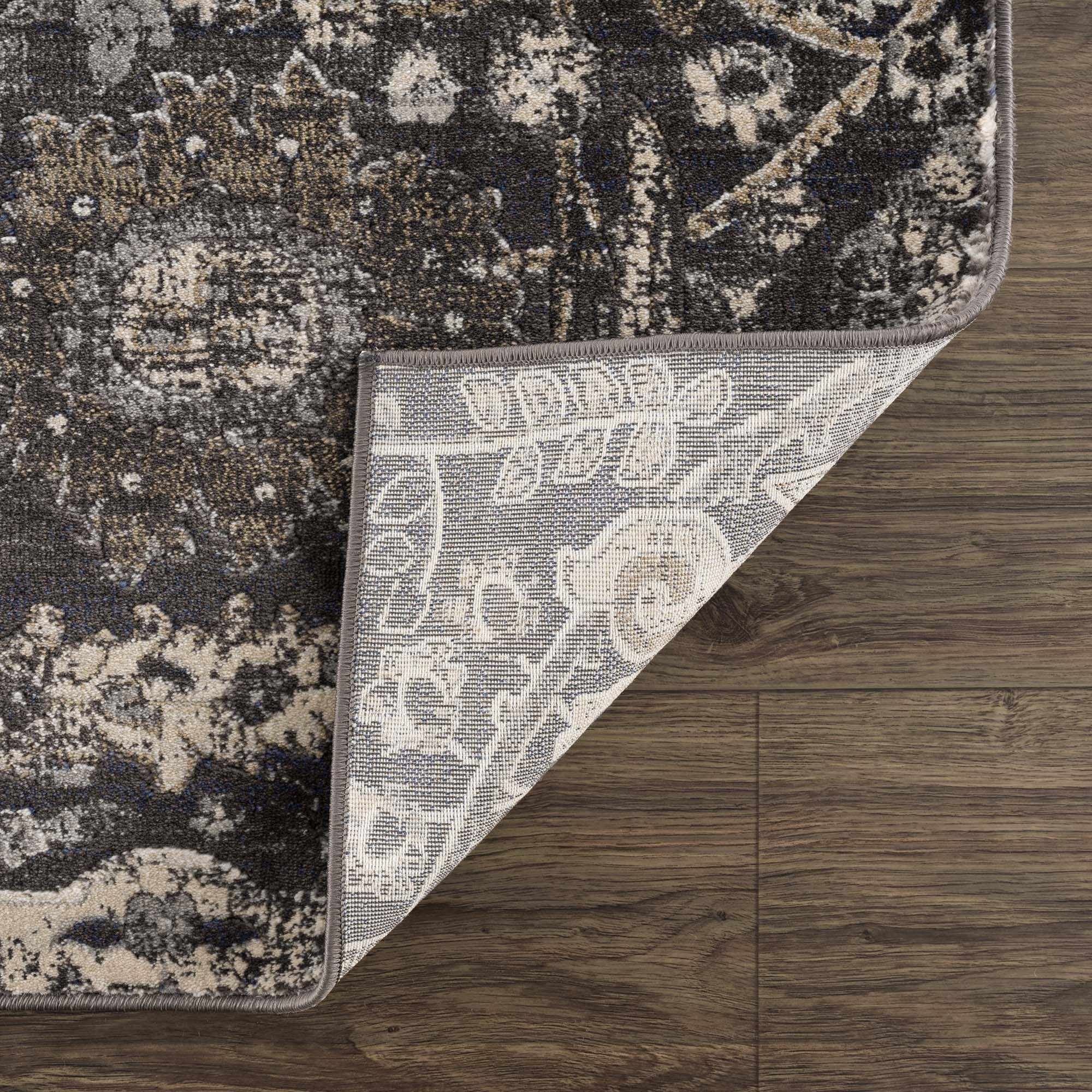 Vintage Style charcoal, Beige and Ivory Traditional oriental Oushak rug - Image 3